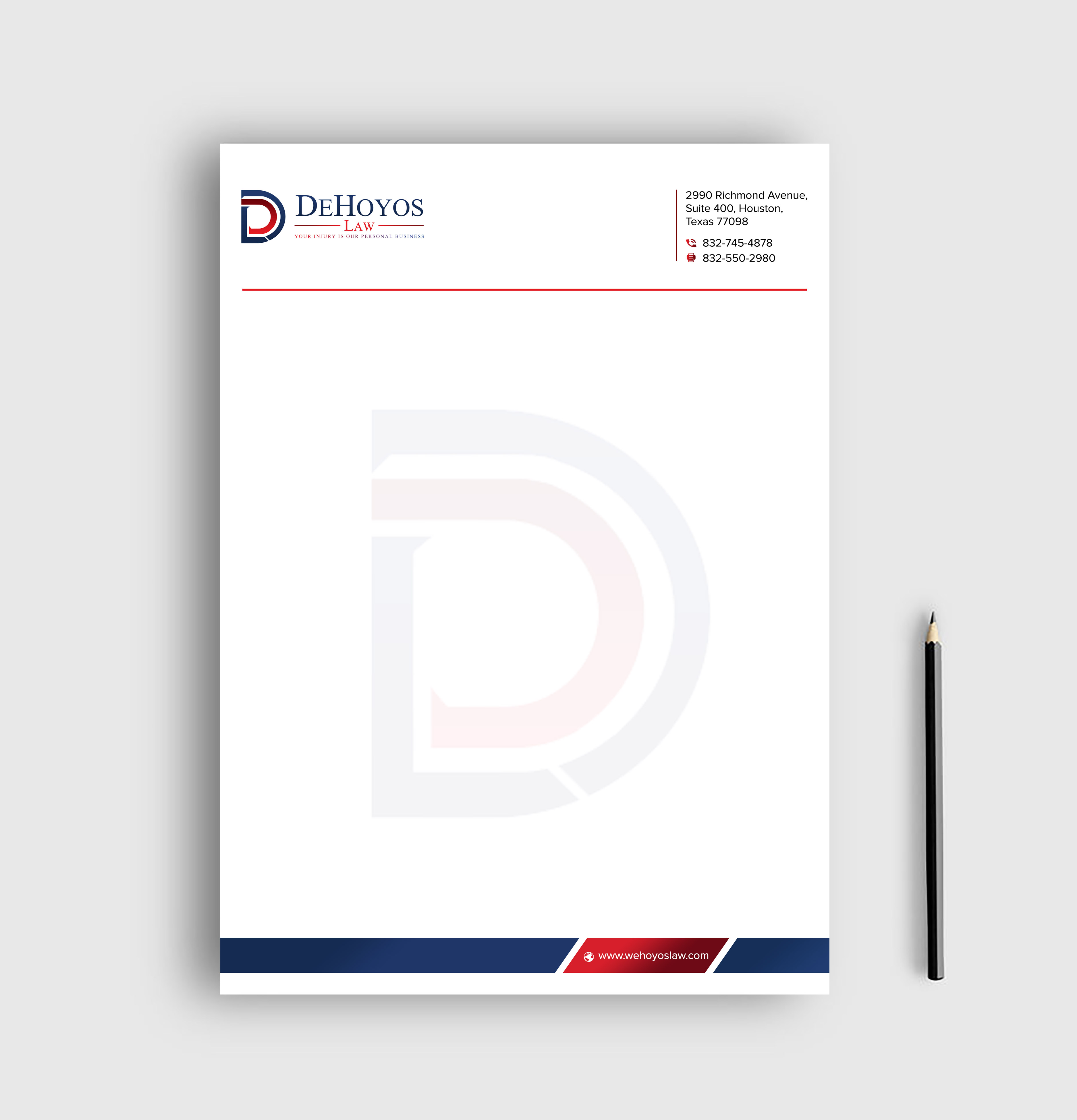 Stationery Design by sadikul islam for DeHoyos Law | Design #28033682