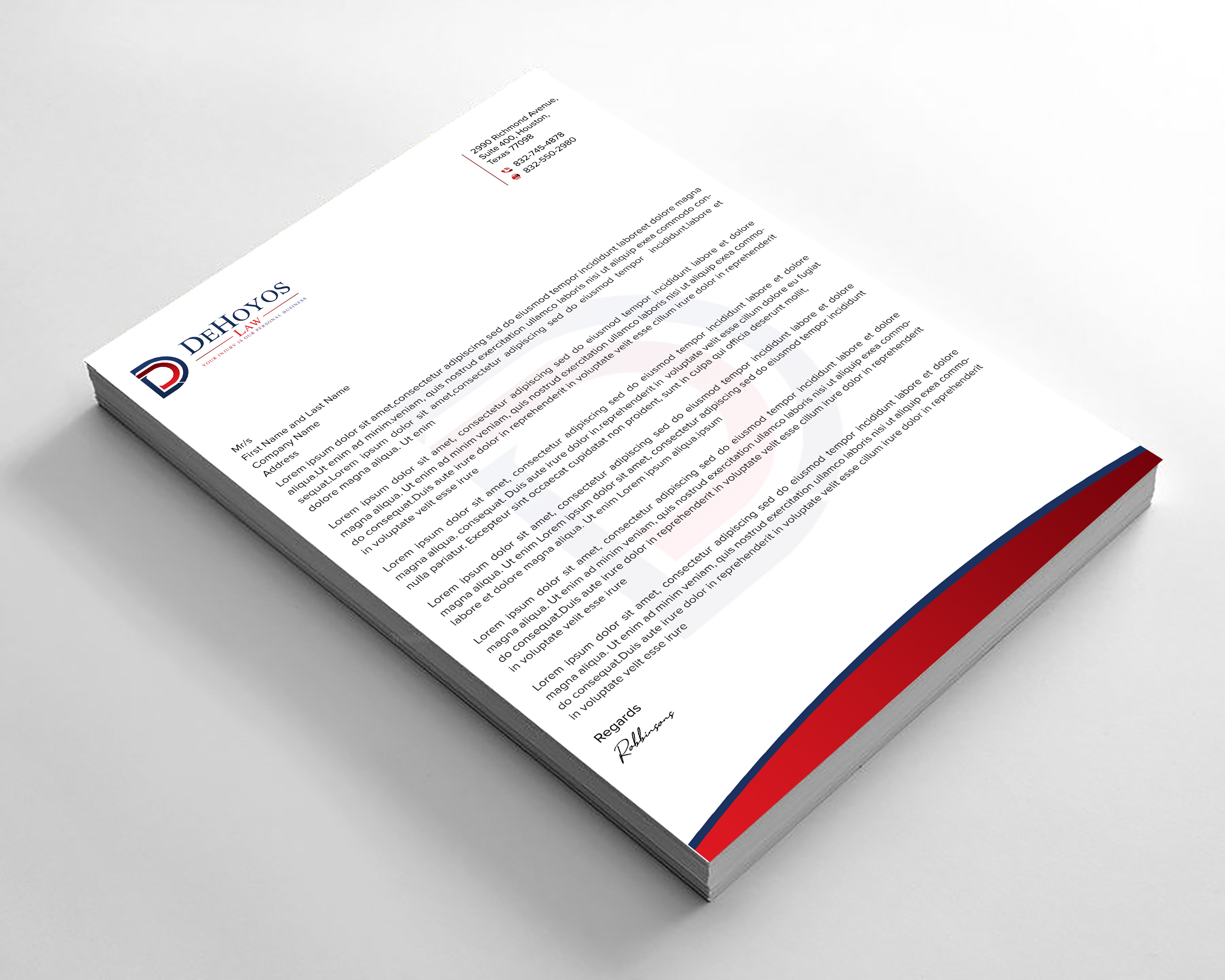 Stationery Design by sadikul islam for DeHoyos Law | Design #28033700