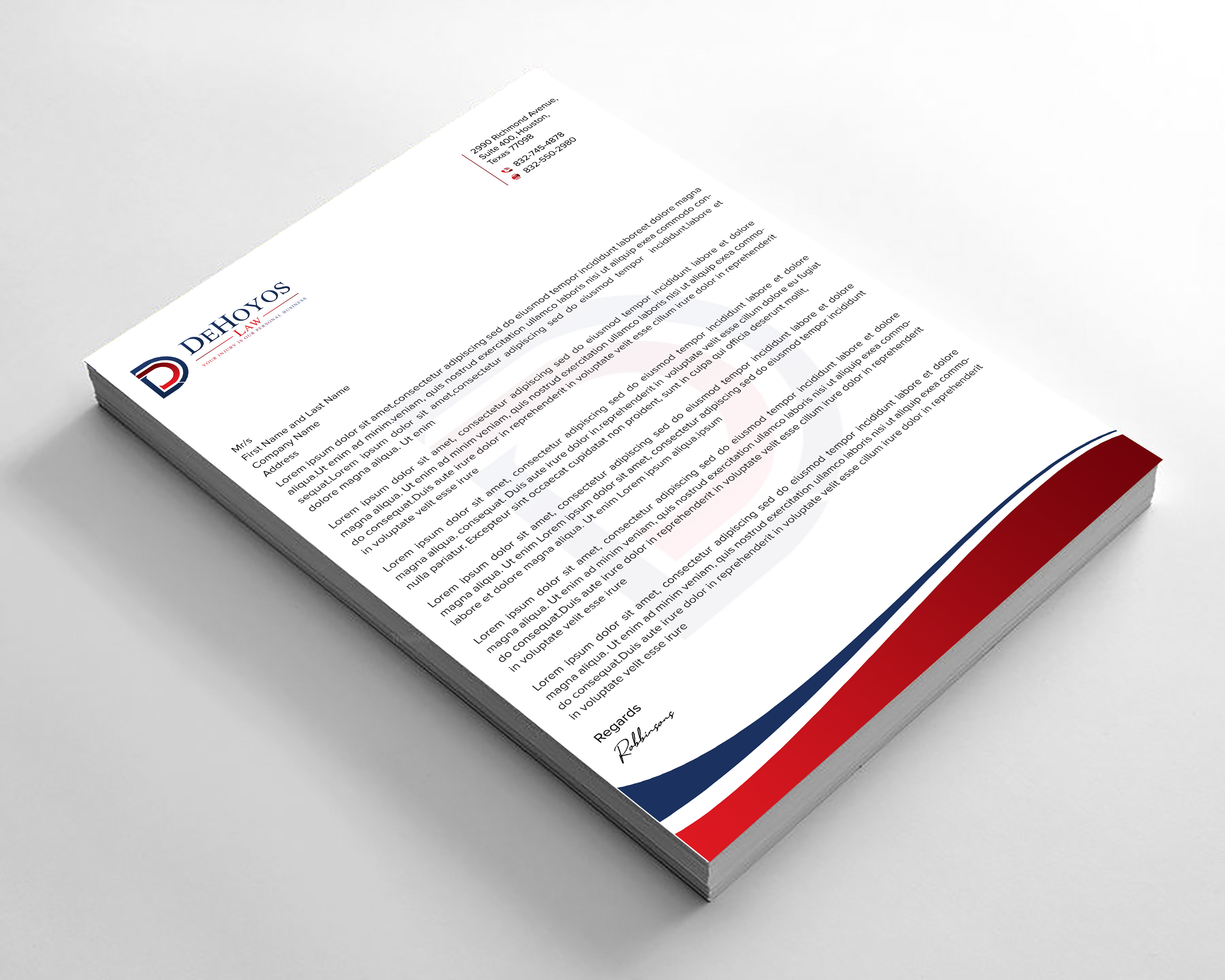 Stationery Design by sadikul islam for DeHoyos Law | Design #28033705