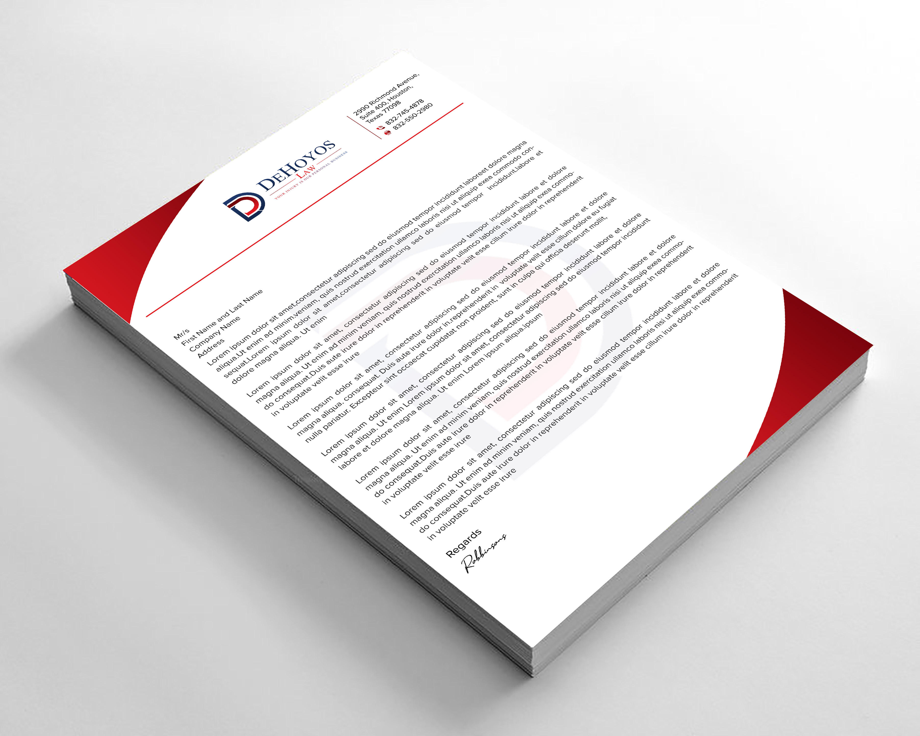 Diseño de Papelería por sadikul islam para DeHoyos Law | Diseño #28033717