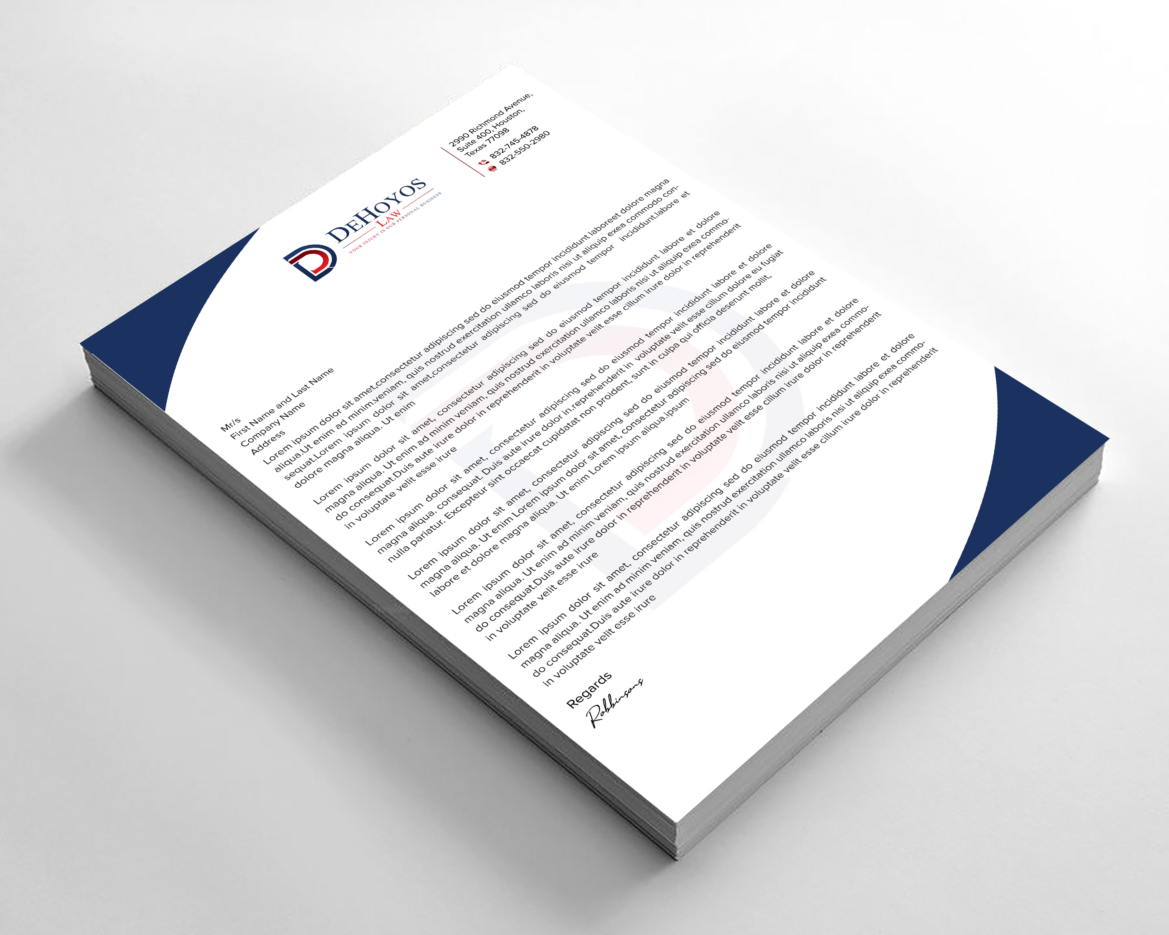 Diseño de Papelería por sadikul islam para DeHoyos Law | Diseño #28033721