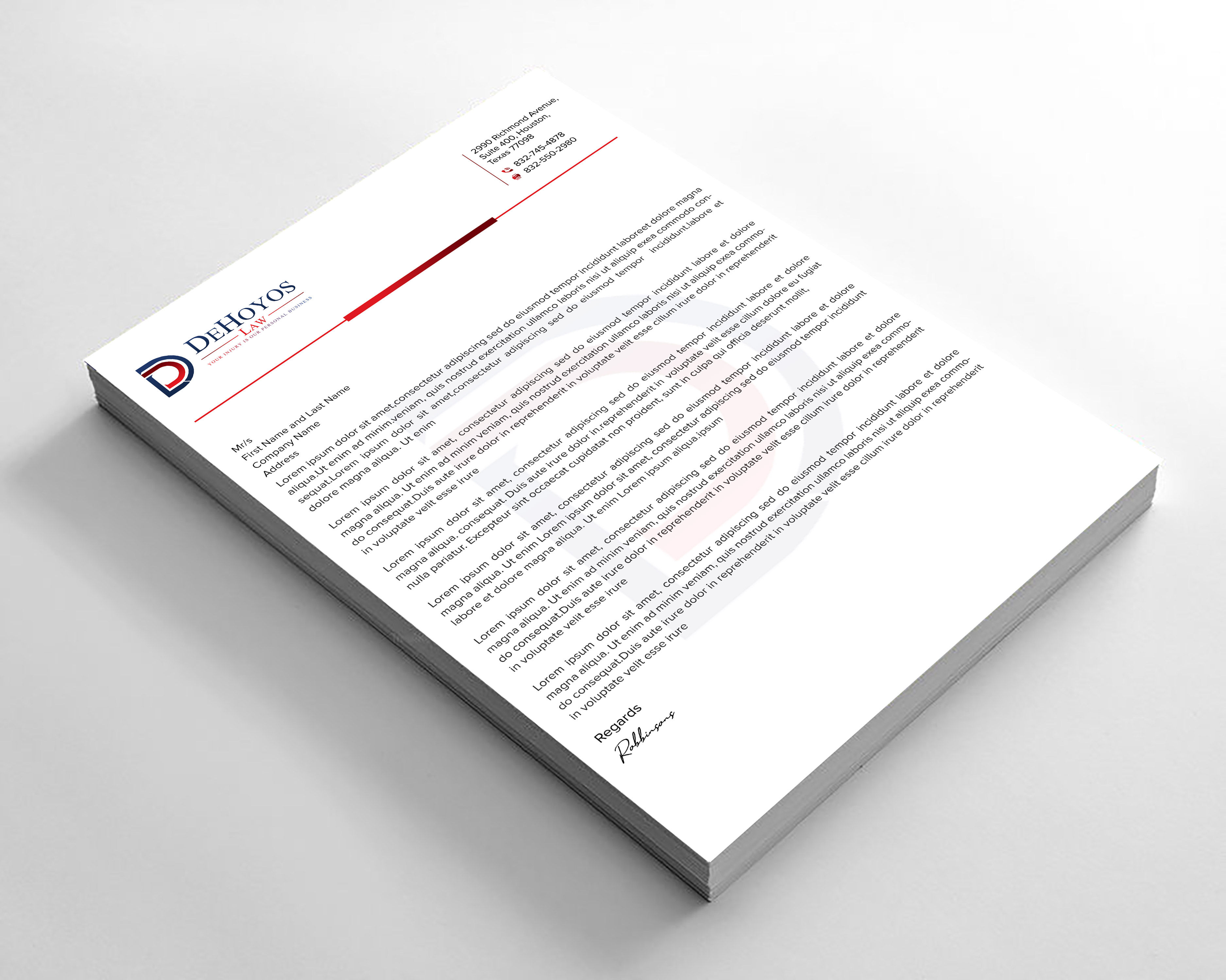 Diseño de Papelería por sadikul islam para DeHoyos Law | Diseño #28033732