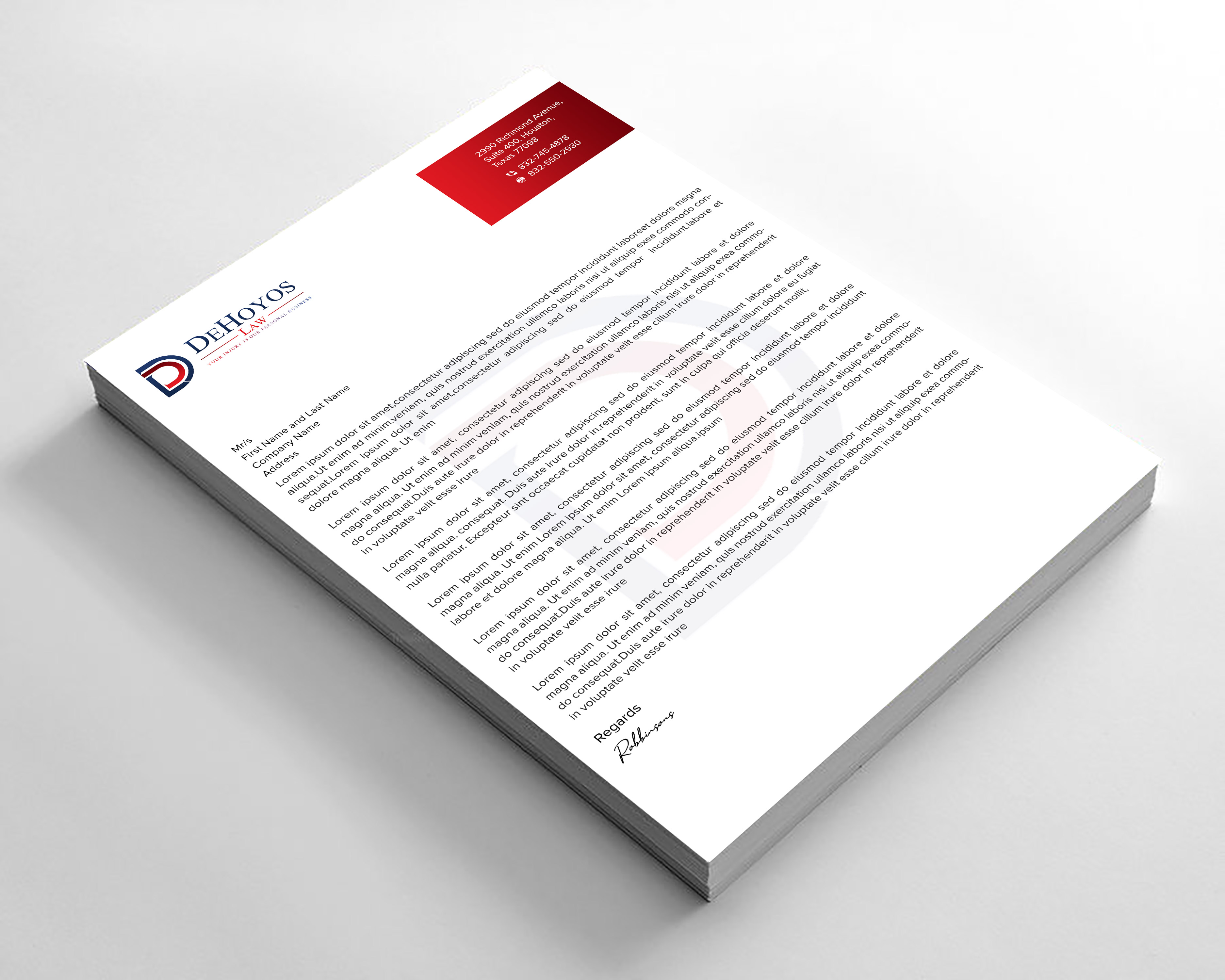 Diseño de Papelería por sadikul islam para DeHoyos Law | Diseño #28033735
