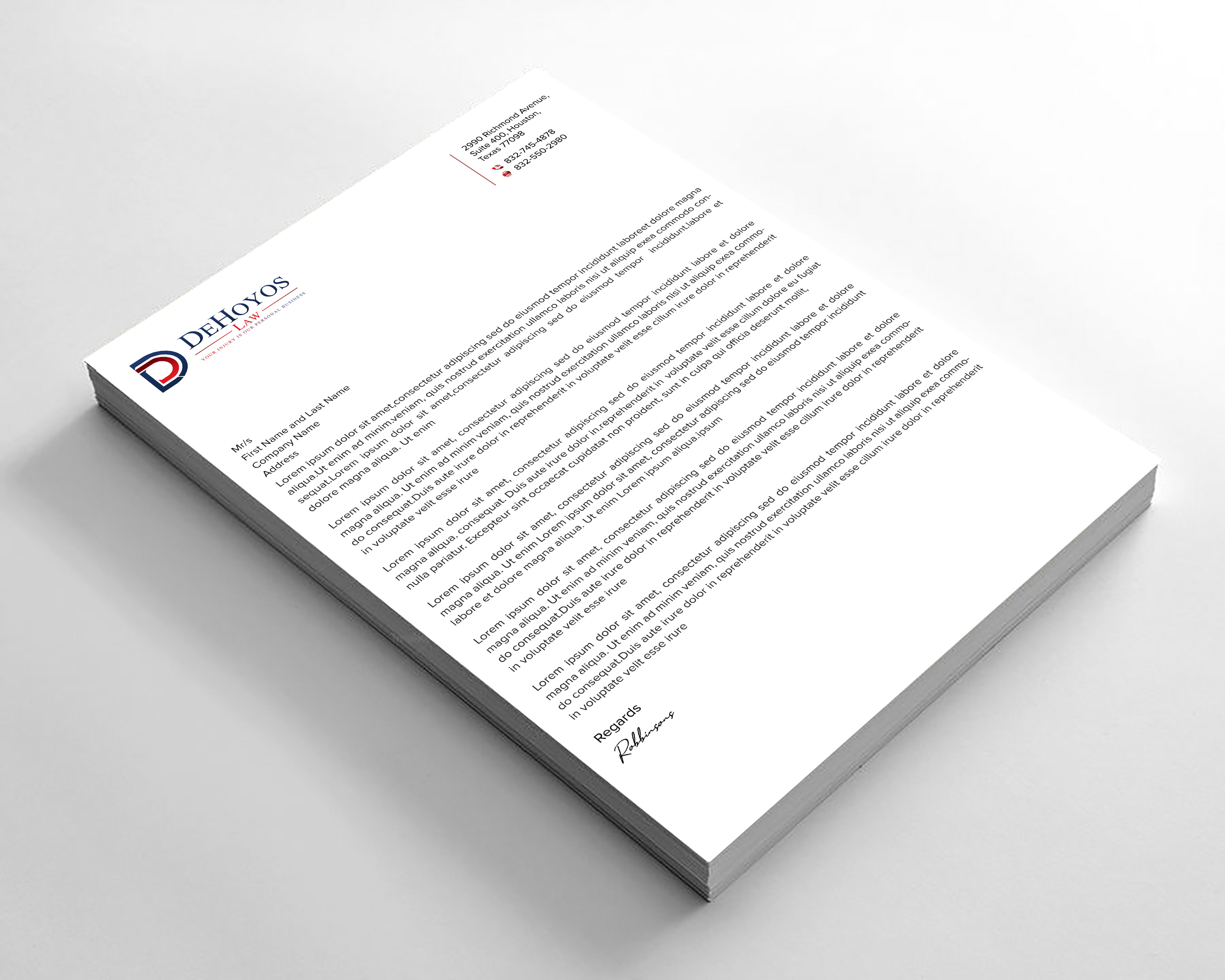 Diseño de Papelería por sadikul islam para DeHoyos Law | Diseño #28033782