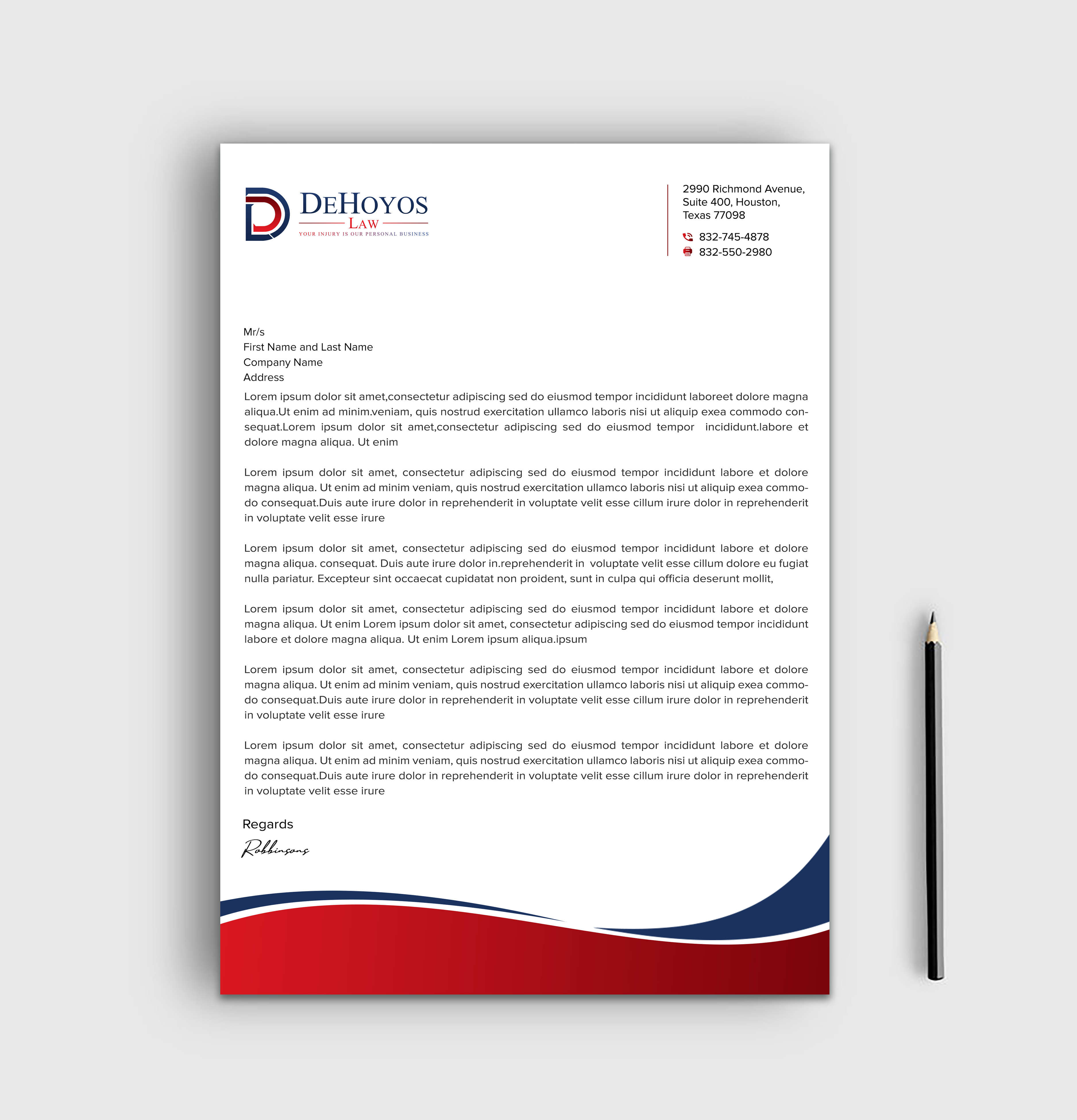 Diseño de Papelería por sadikul islam para DeHoyos Law | Diseño #28033785