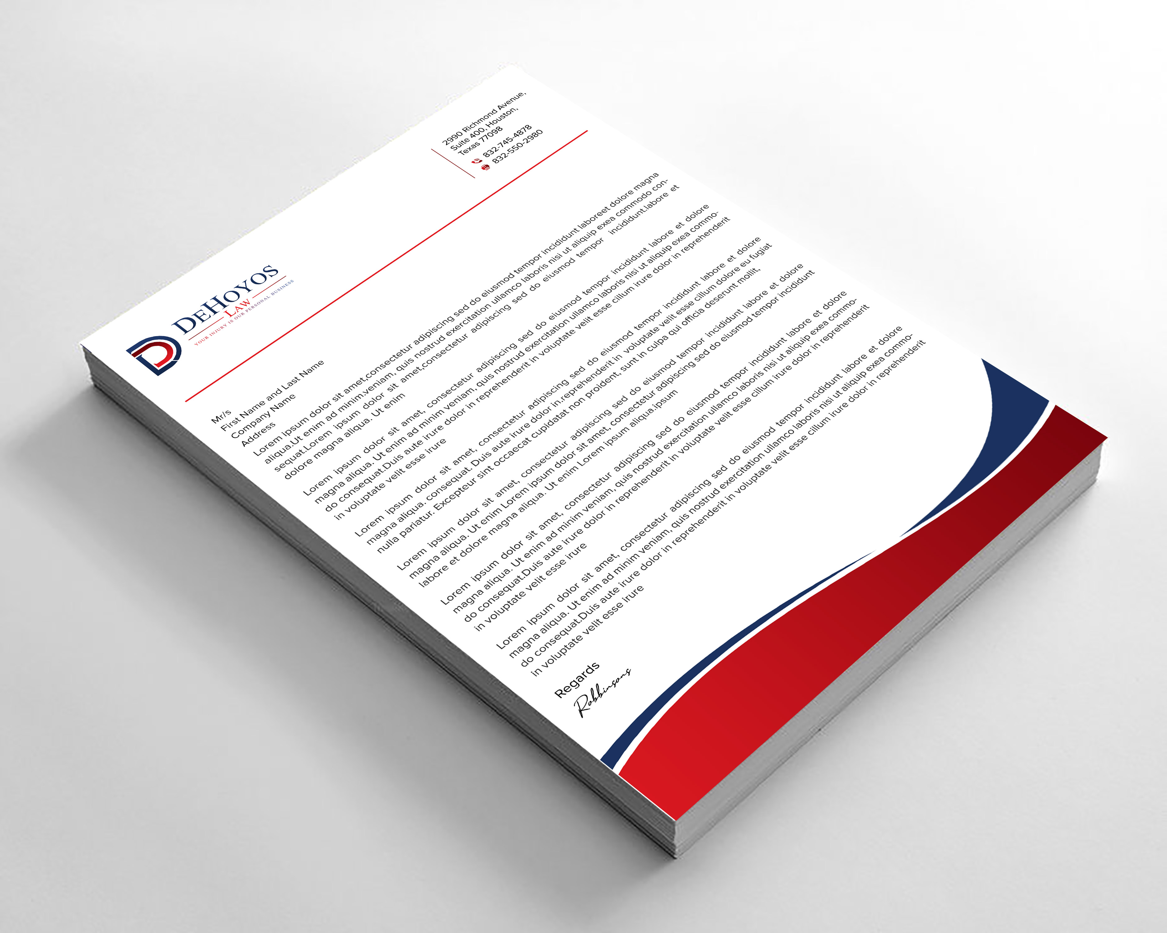 Diseño de Papelería por sadikul islam para DeHoyos Law | Diseño #28033789