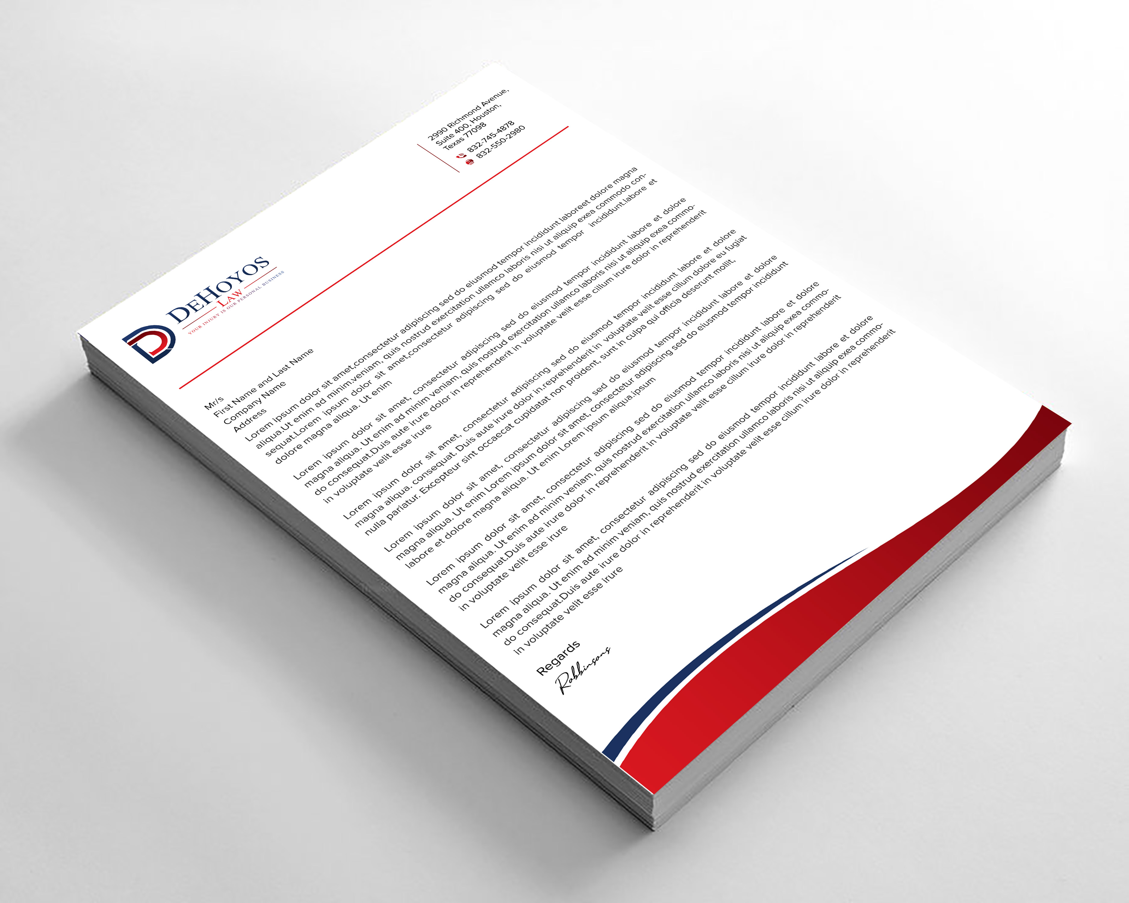 Diseño de Papelería por sadikul islam para DeHoyos Law | Diseño #28033813