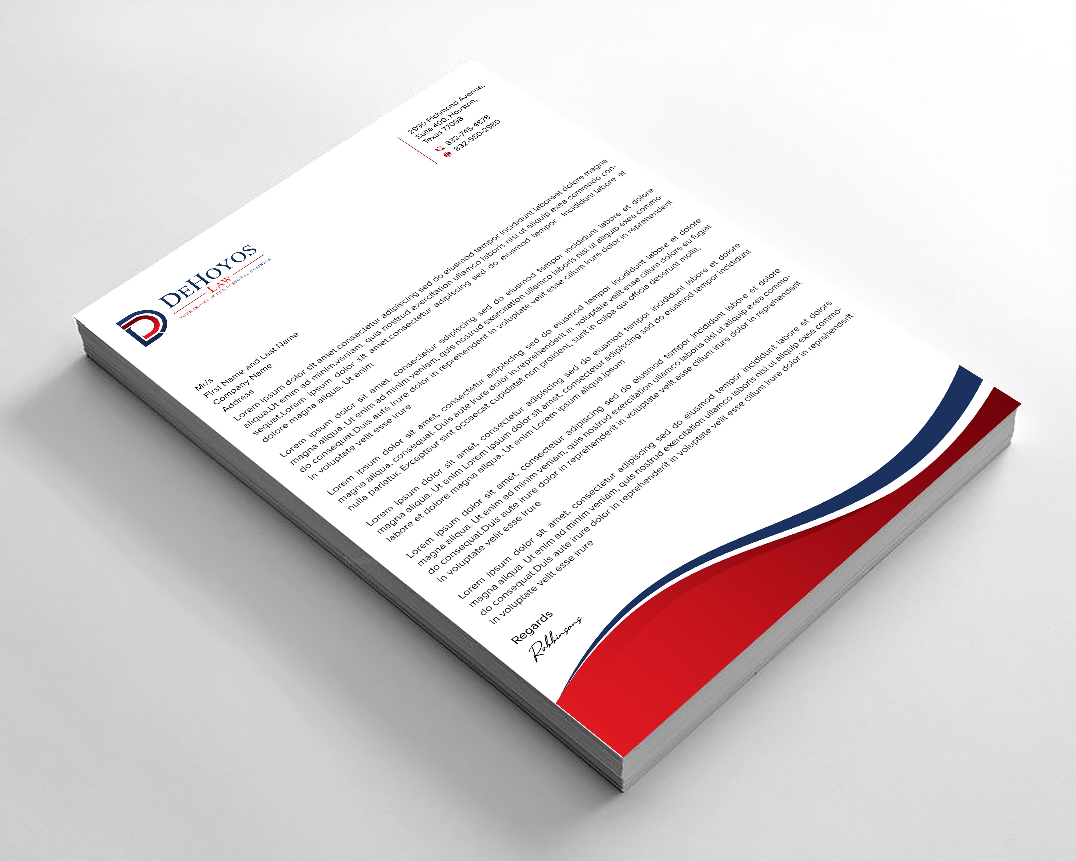 Stationery Design by sadikul islam for DeHoyos Law | Design #28033835