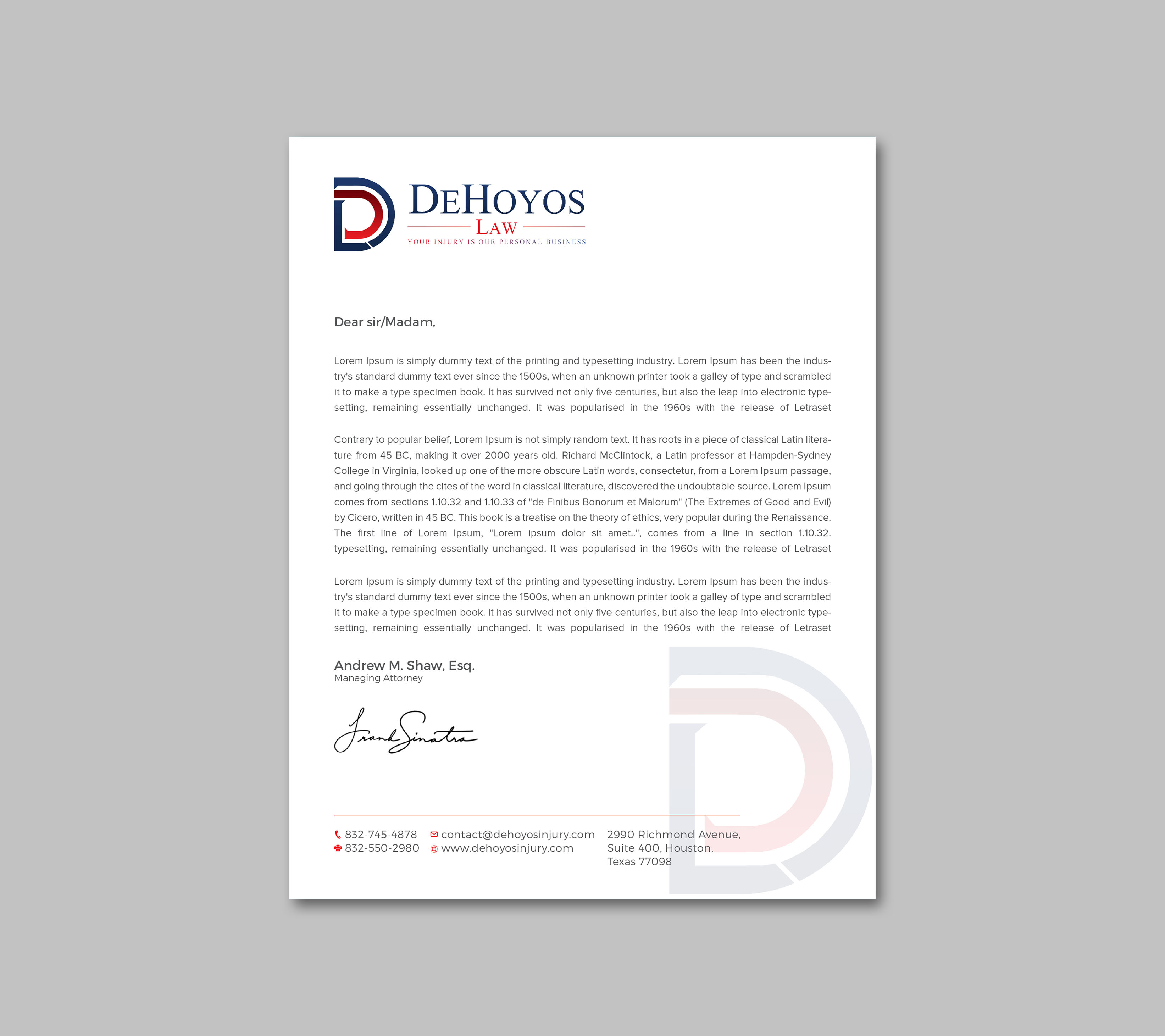 Diseño de Papelería por RENEXIT para DeHoyos Law | Diseño #28006994