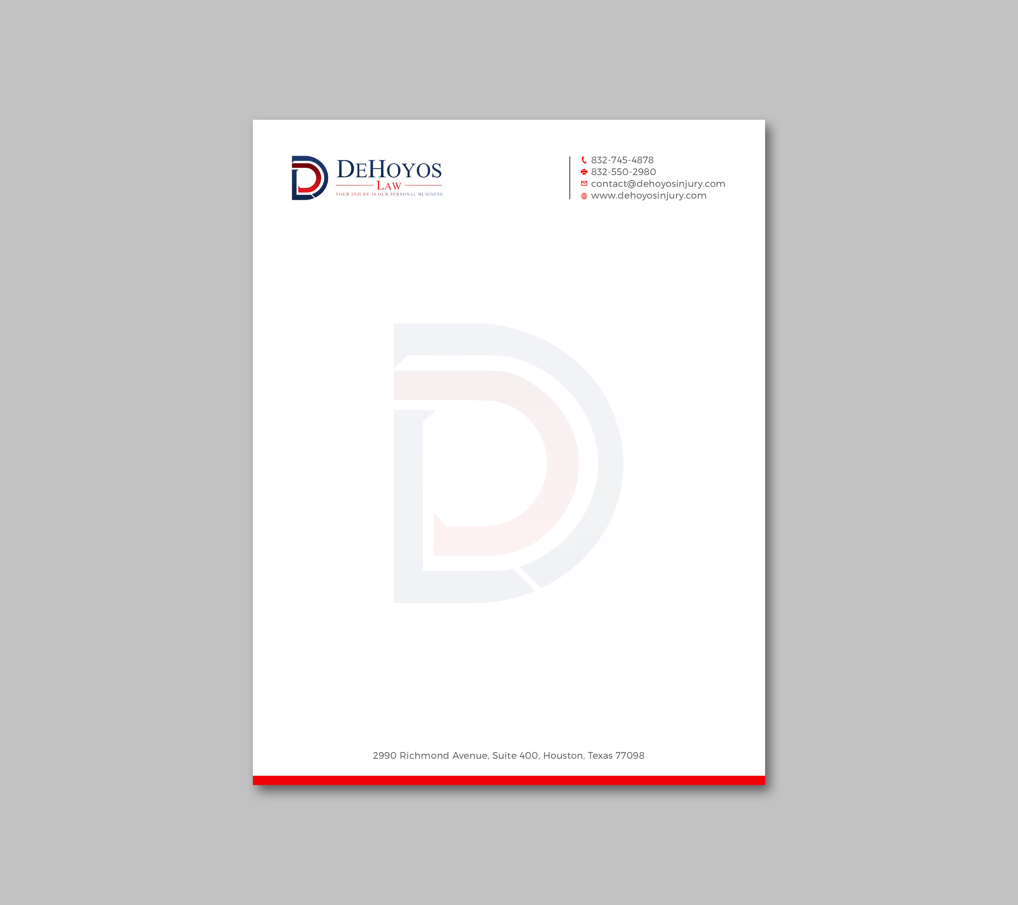 Stationery Design by RENEXIT for DeHoyos Law | Design #28006997