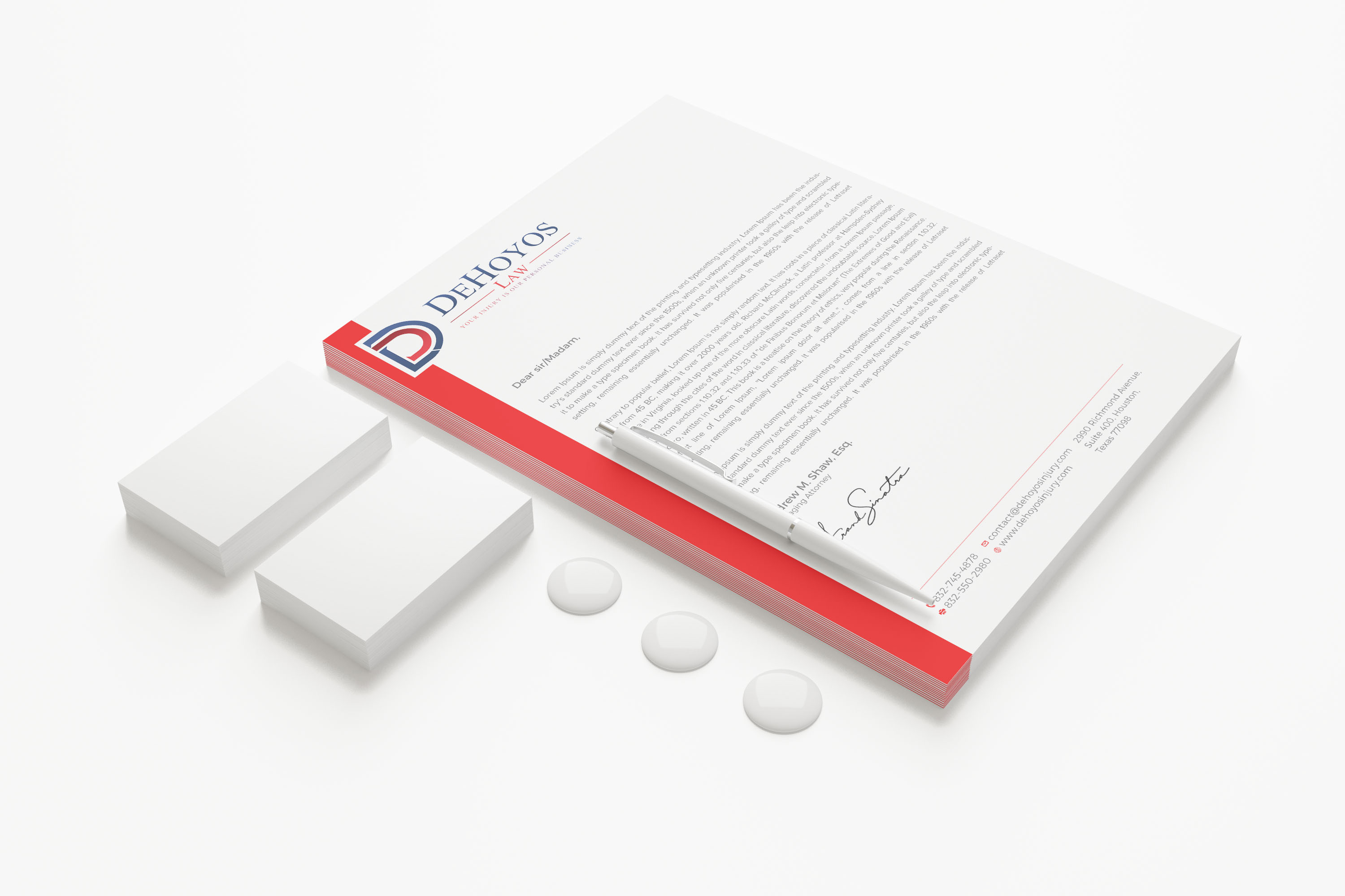 Stationery Design by RENEXIT for DeHoyos Law | Design #28007052