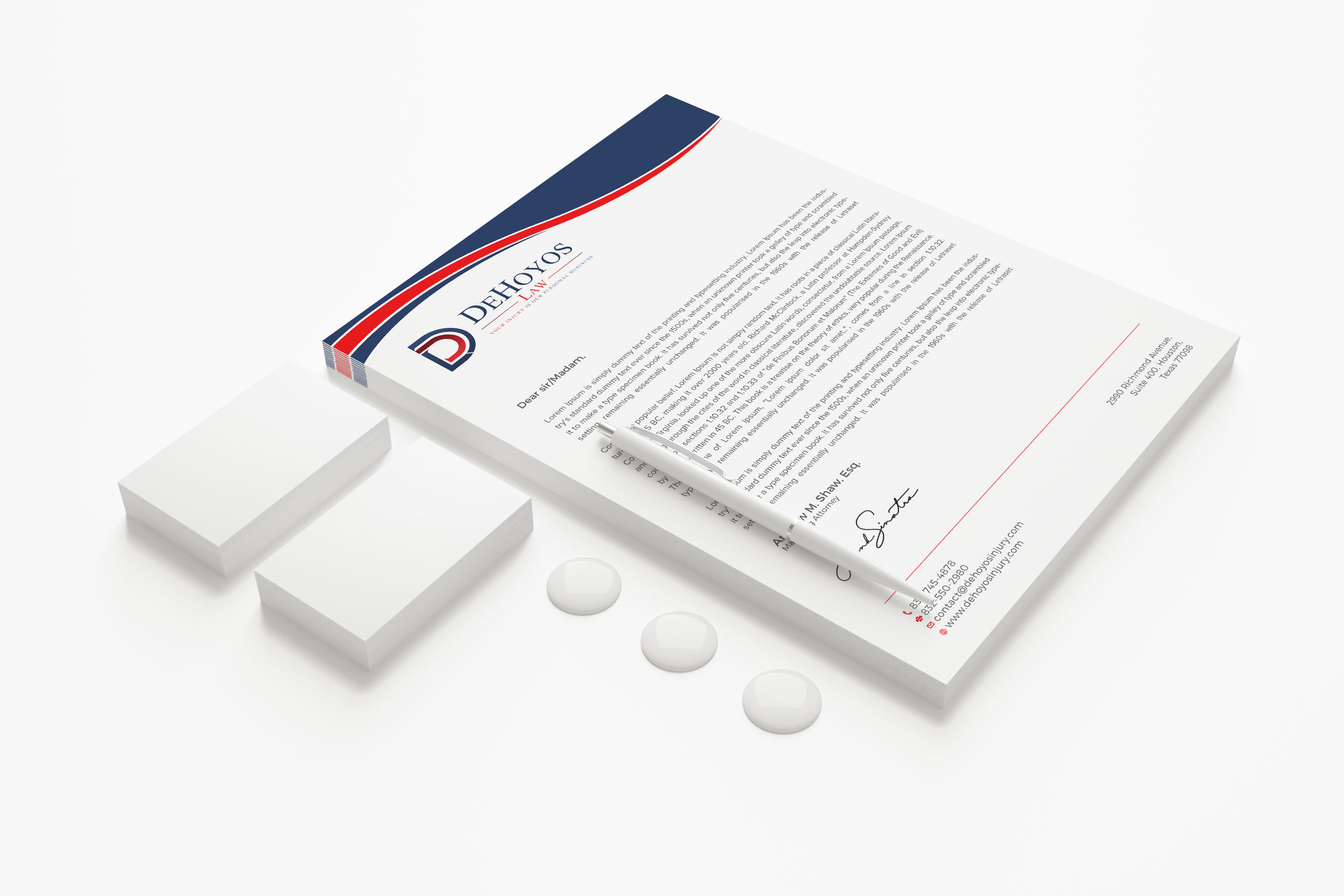 Stationery Design by RENEXIT for DeHoyos Law | Design #28007054