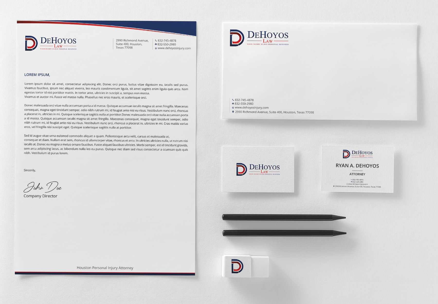 Stationery Design by ubaidomar for DeHoyos Law | Design #28014470