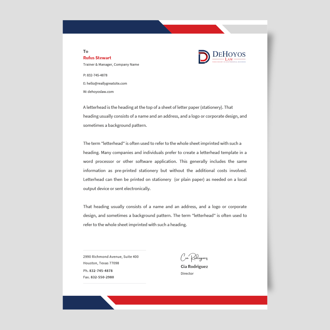 Stationery Design by Arupa Studio for DeHoyos Law | Design #27996304