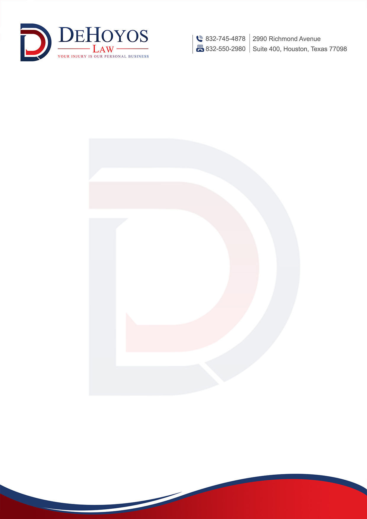 Stationery Design by coolbizzsolution2014 for DeHoyos Law | Design #28013818