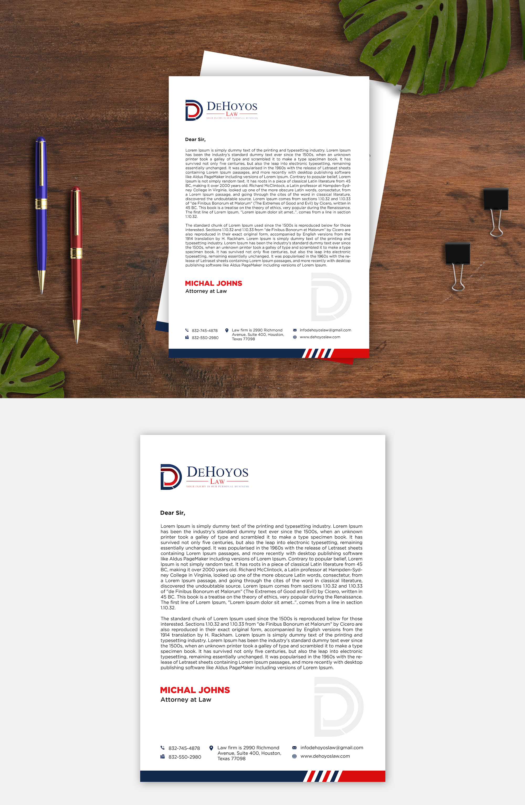 Stationery Design by debdesign for DeHoyos Law | Design #28009119