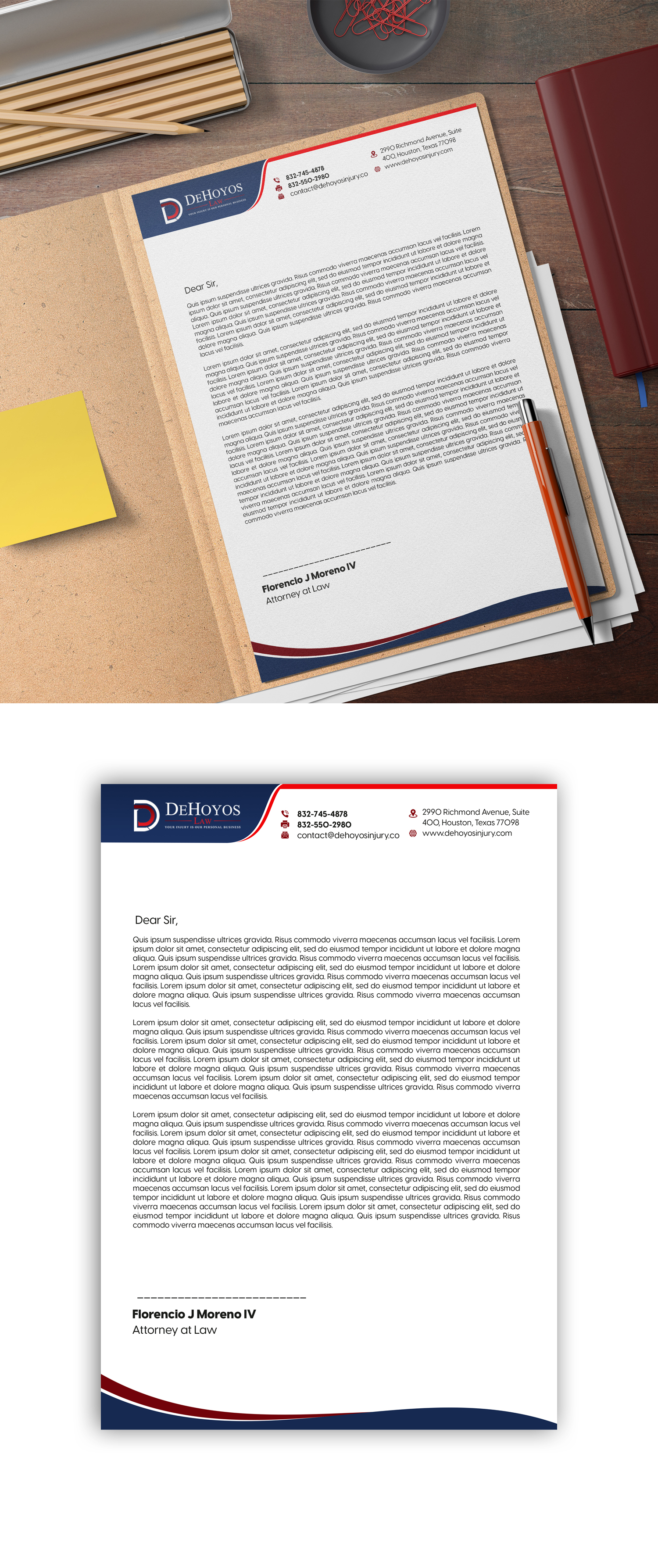 Stationery Design by debdesign for DeHoyos Law | Design #28009475