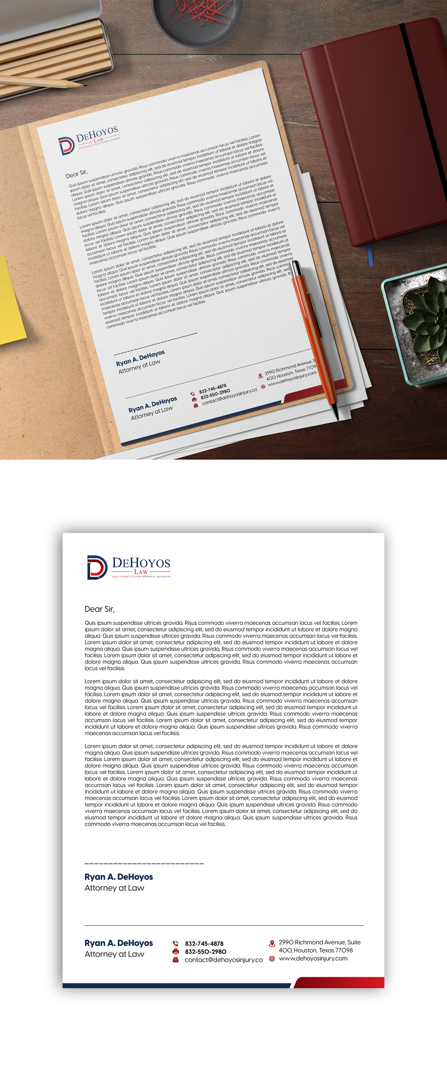 Stationery Design by debdesign for DeHoyos Law | Design #28009476