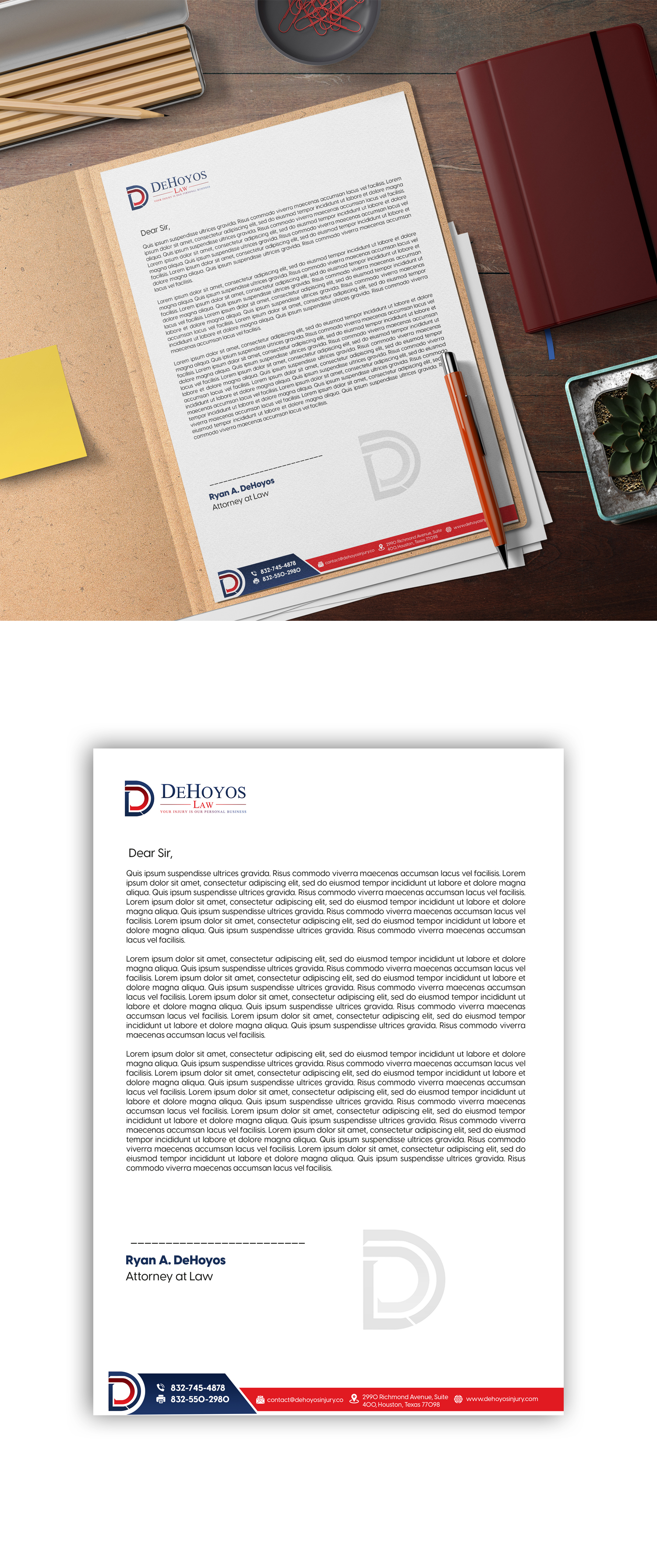 Stationery Design by debdesign for DeHoyos Law | Design #28009477