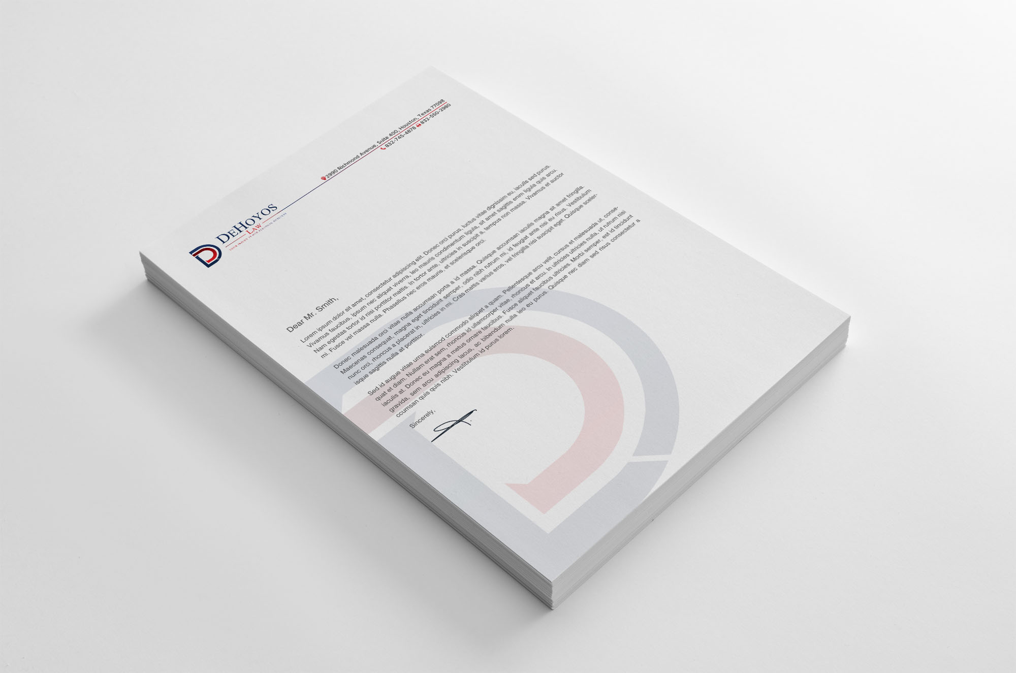 Stationery Design by chandrayaan.creative for DeHoyos Law | Design #28002310