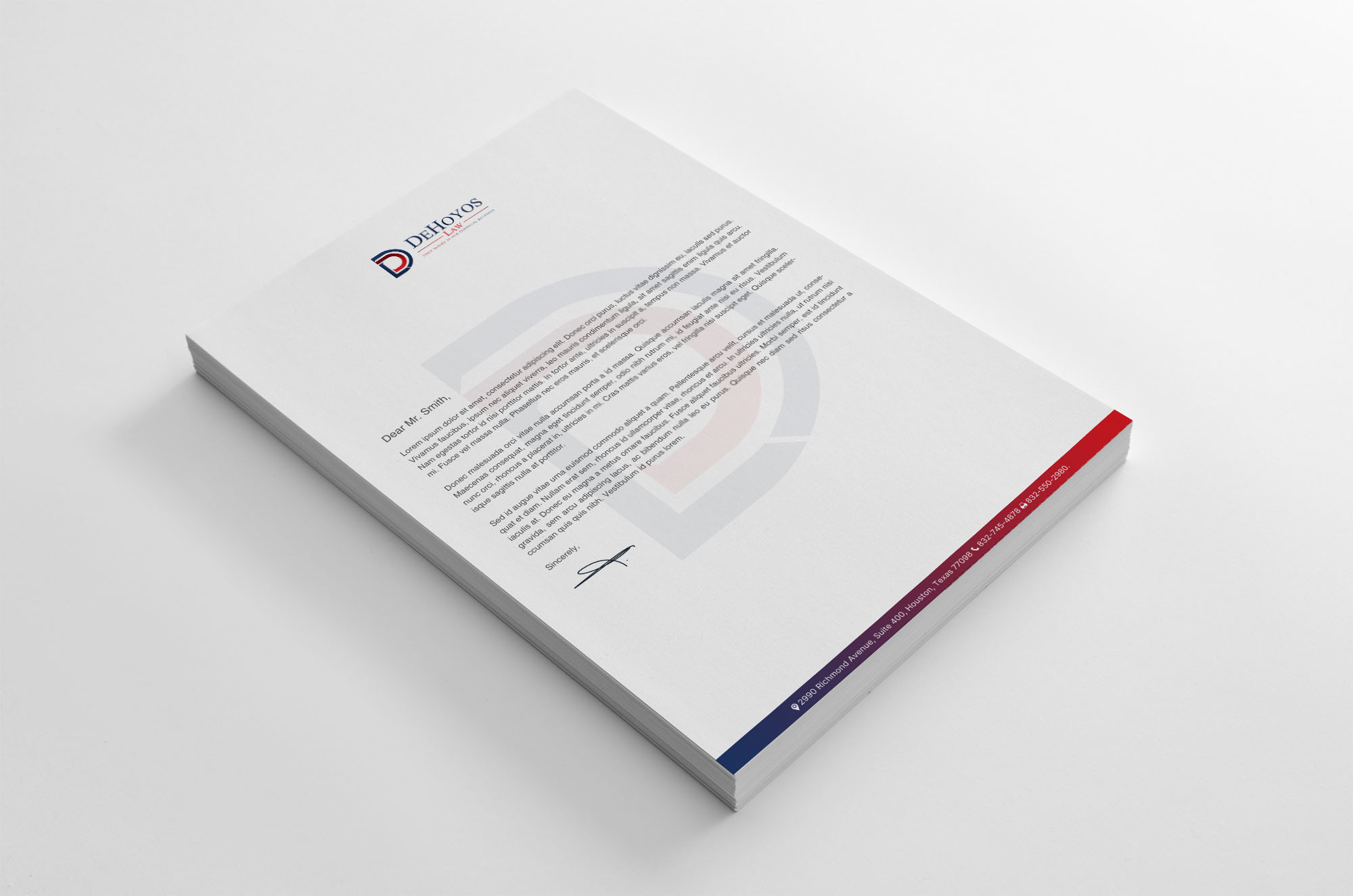 Stationery Design by chandrayaan.creative for DeHoyos Law | Design #28002313