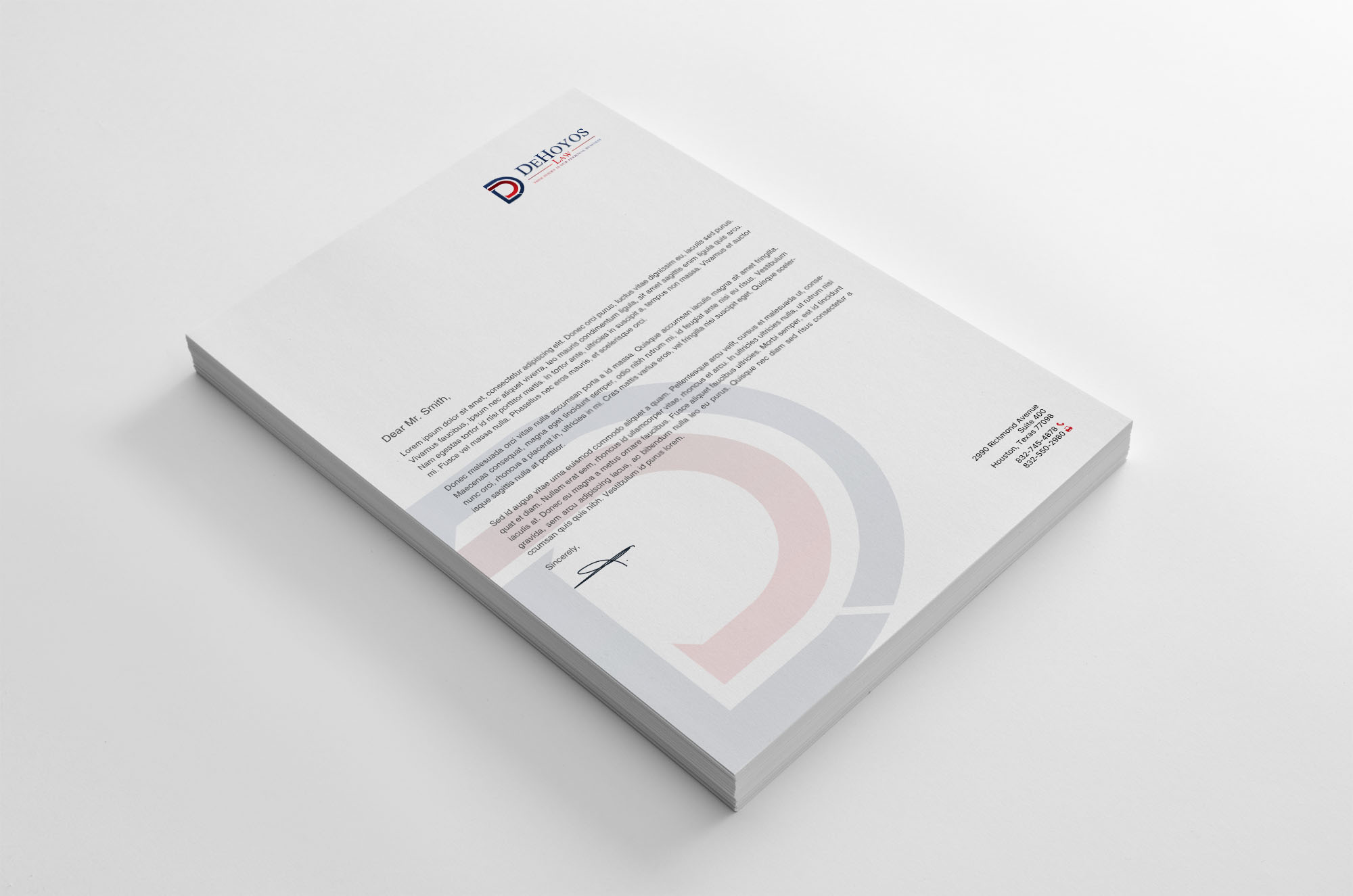 Stationery Design by chandrayaan.creative for DeHoyos Law | Design #28002314