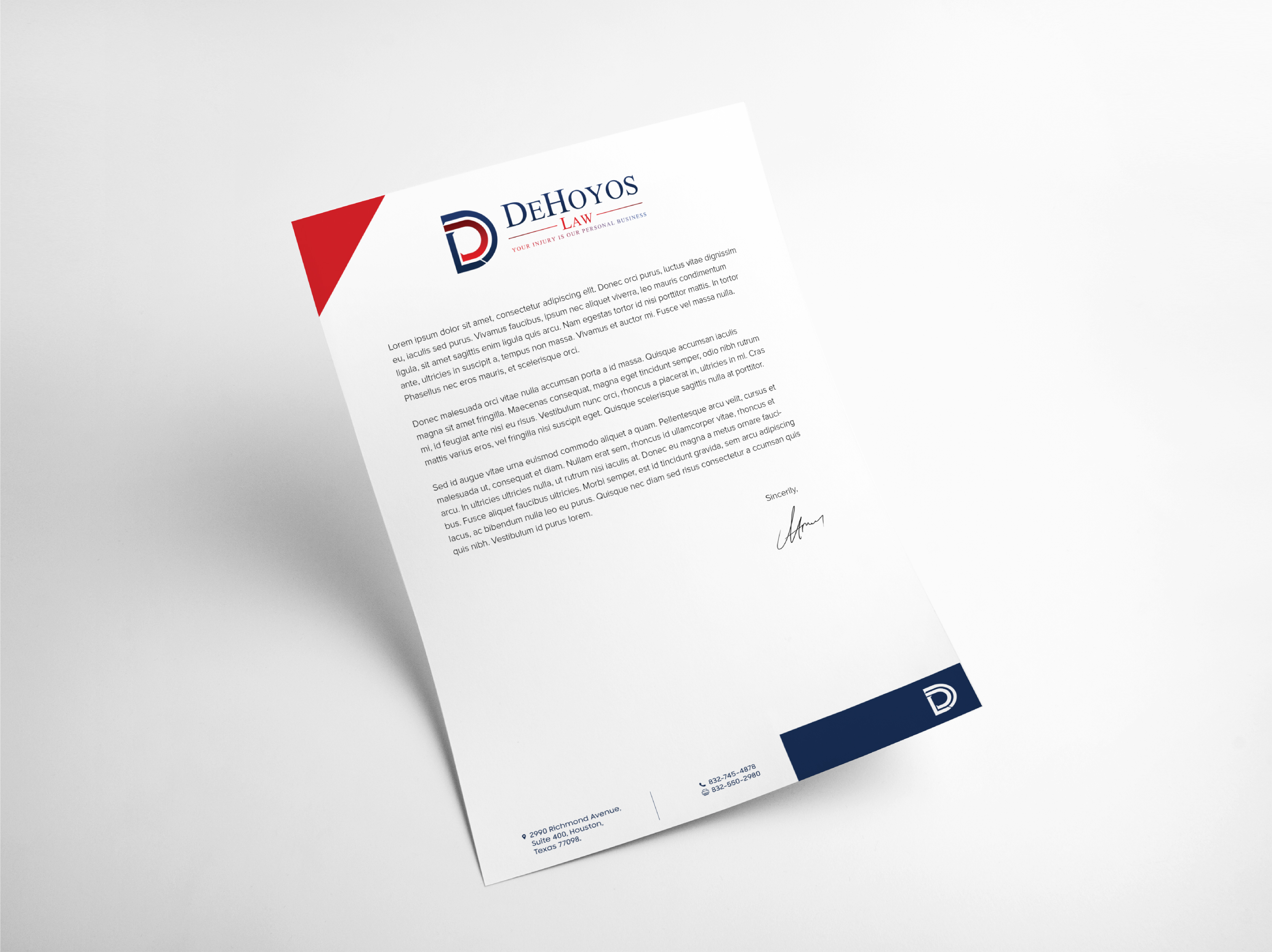 Stationery Design by Haja_H2 for DeHoyos Law | Design #27997312
