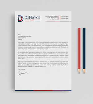Stationery Design by Uttom 2 for DeHoyos Law | Design: #27998056