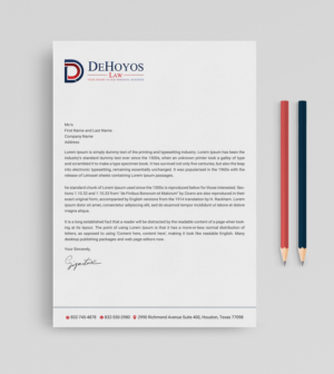 Stationery Design by Uttom 2 for DeHoyos Law | Design: #27998057