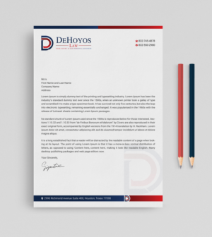 Stationery Design by Uttom 2 for DeHoyos Law | Design: #28009700