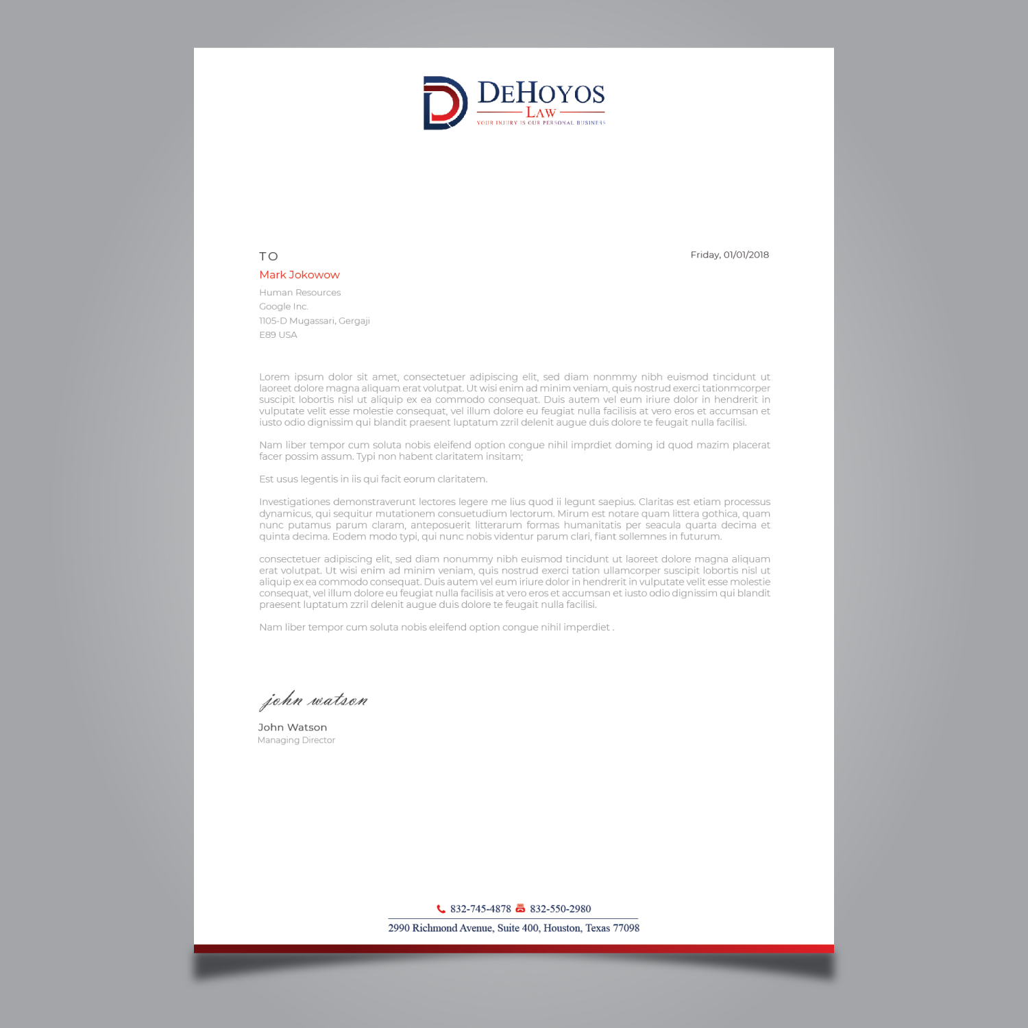 Stationery Design by Imagine design000 for DeHoyos Law | Design #27996895