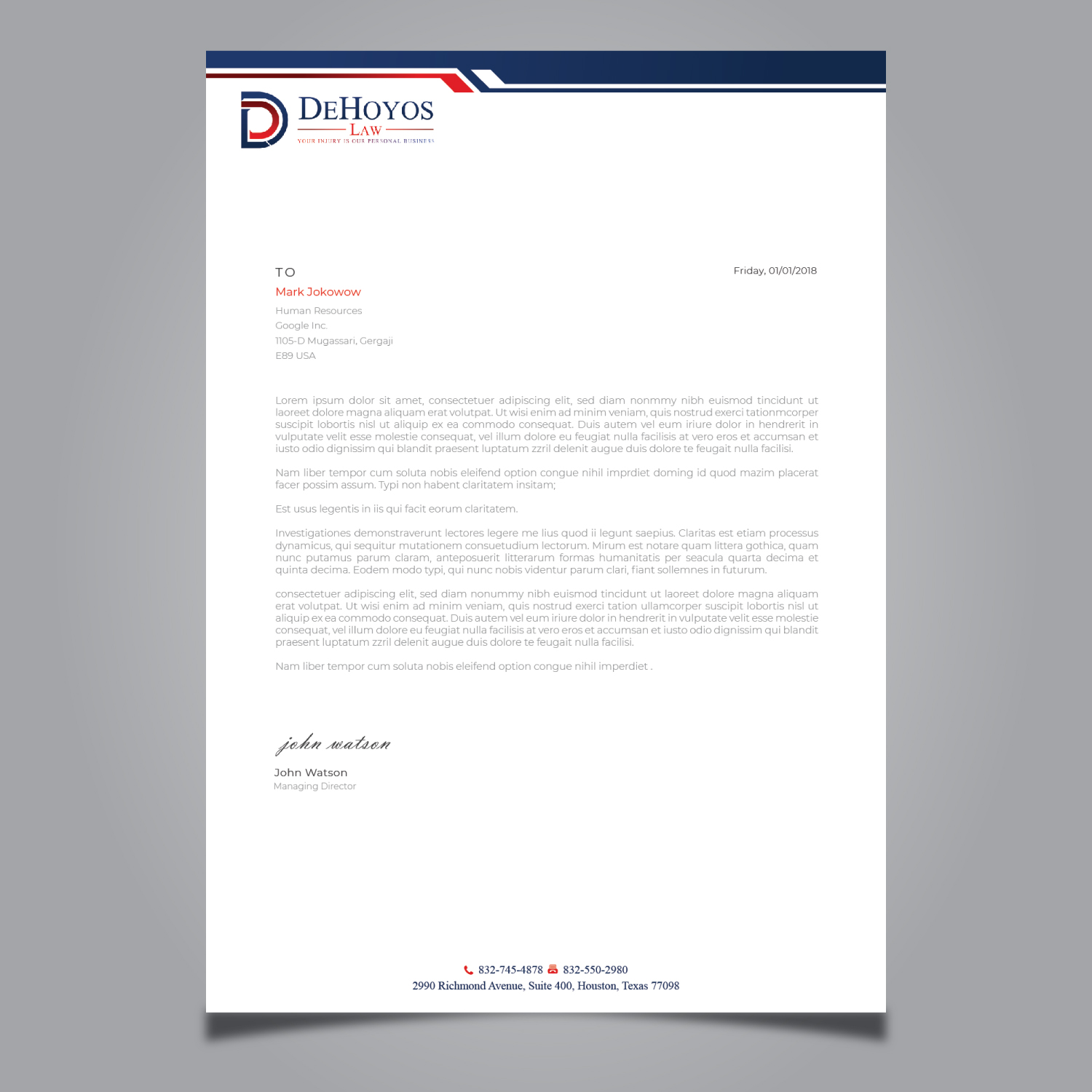 Stationery Design by Imagine design000 for DeHoyos Law | Design #27996896