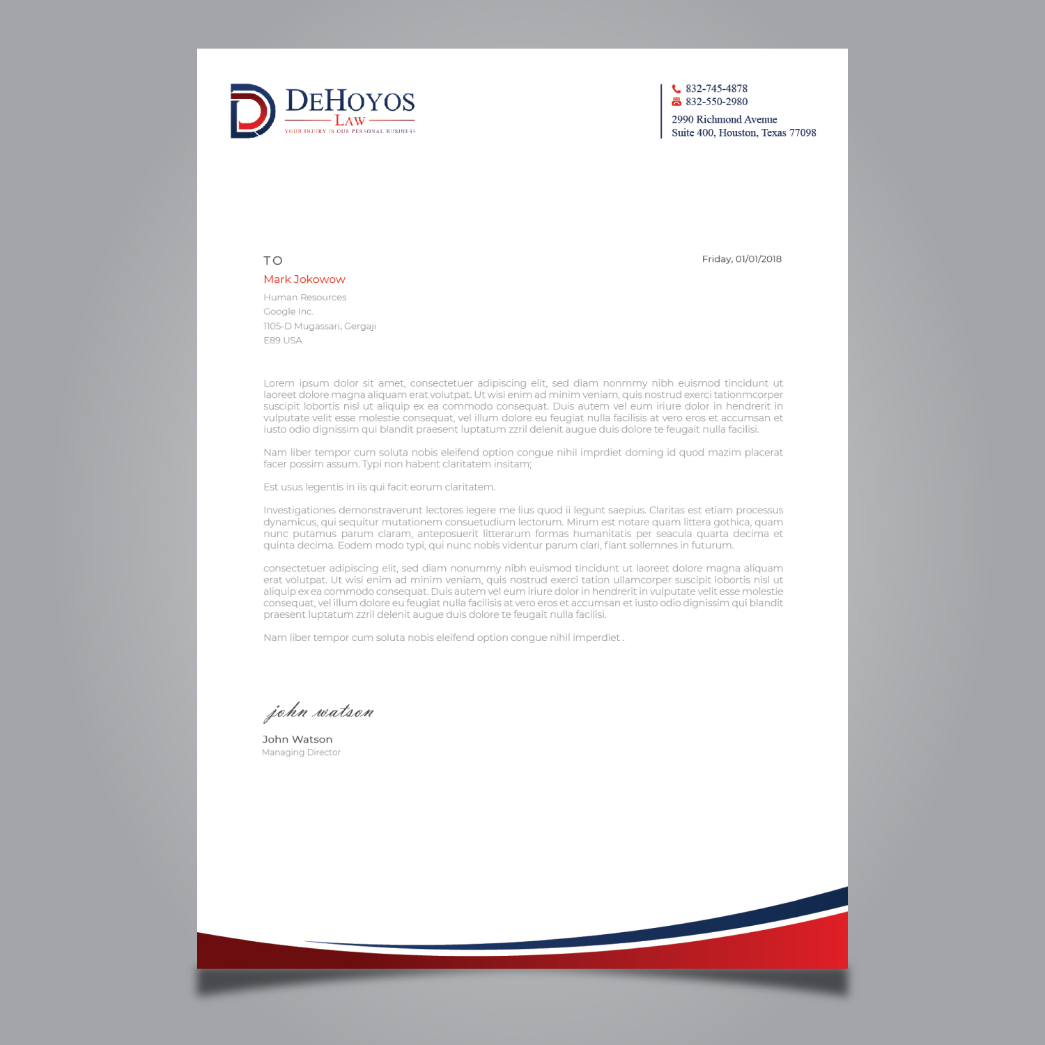 Stationery Design by Imagine design000 for DeHoyos Law | Design #27996898