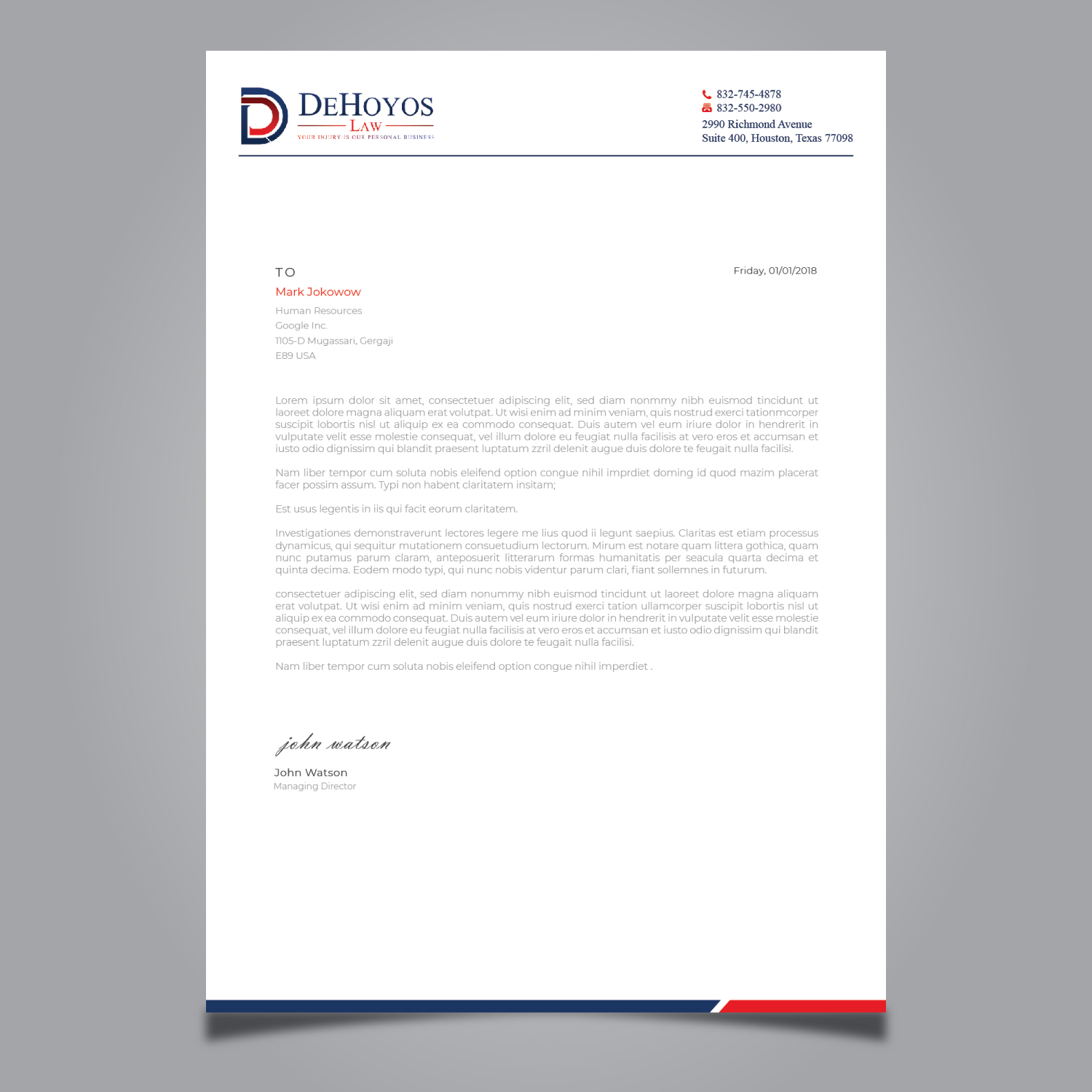 Stationery Design by Imagine design000 for DeHoyos Law | Design #27996906