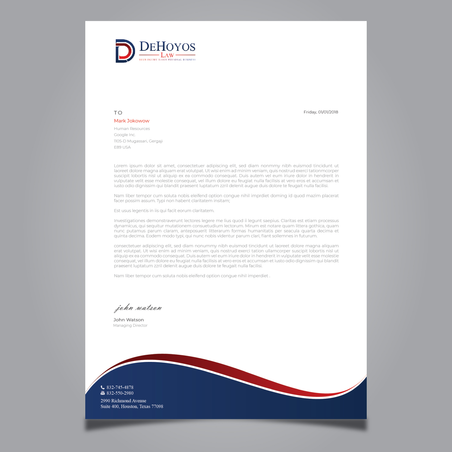 Stationery Design by Imagine design000 for DeHoyos Law | Design #27996912