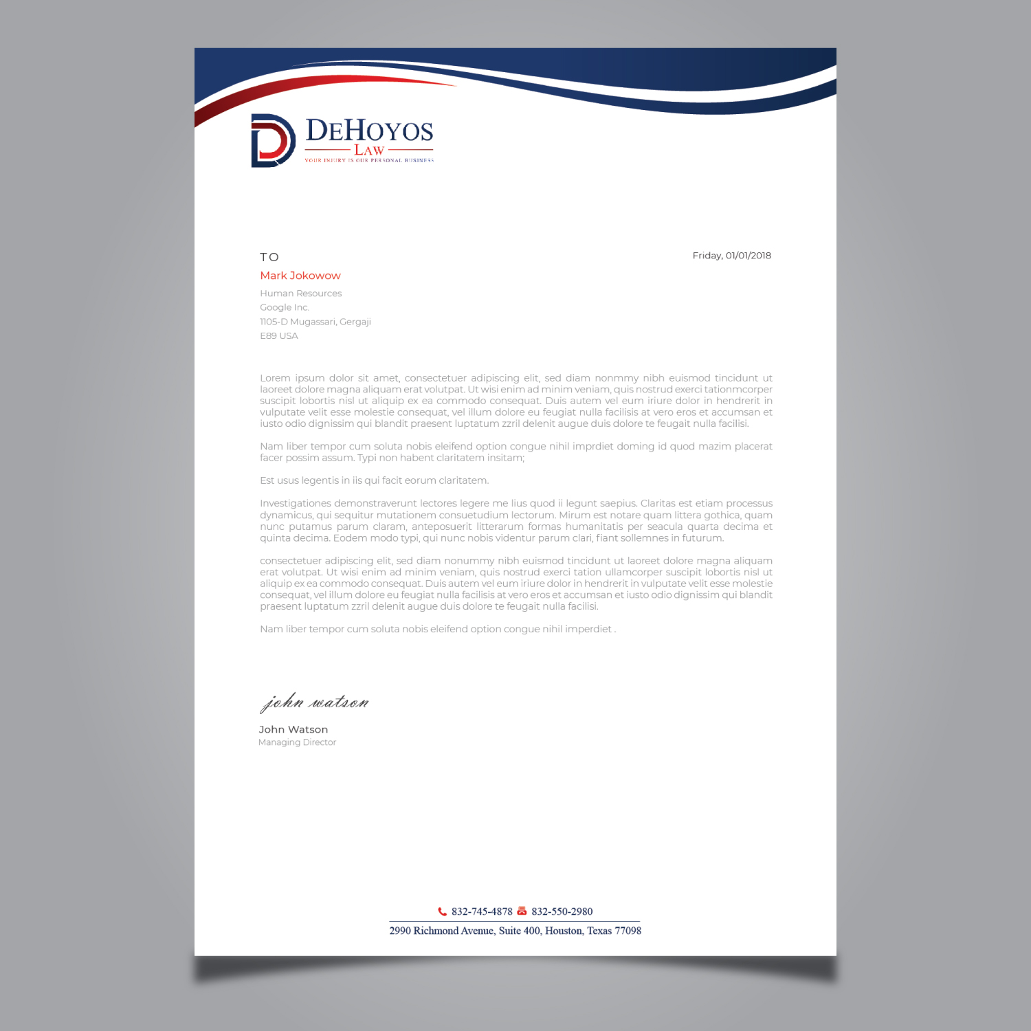 Stationery Design by Imagine design000 for DeHoyos Law | Design #27996918