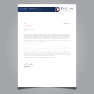 Diseño de Papelería por Imagine design000 para DeHoyos Law | Diseño: #27996921