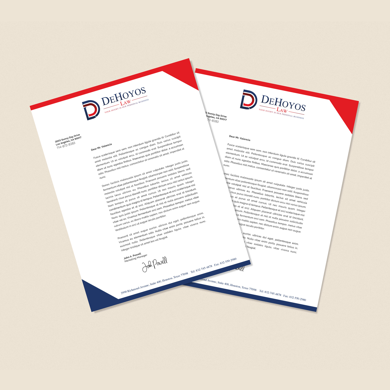 Stationery Design by Fendr for DeHoyos Law | Design #28016229