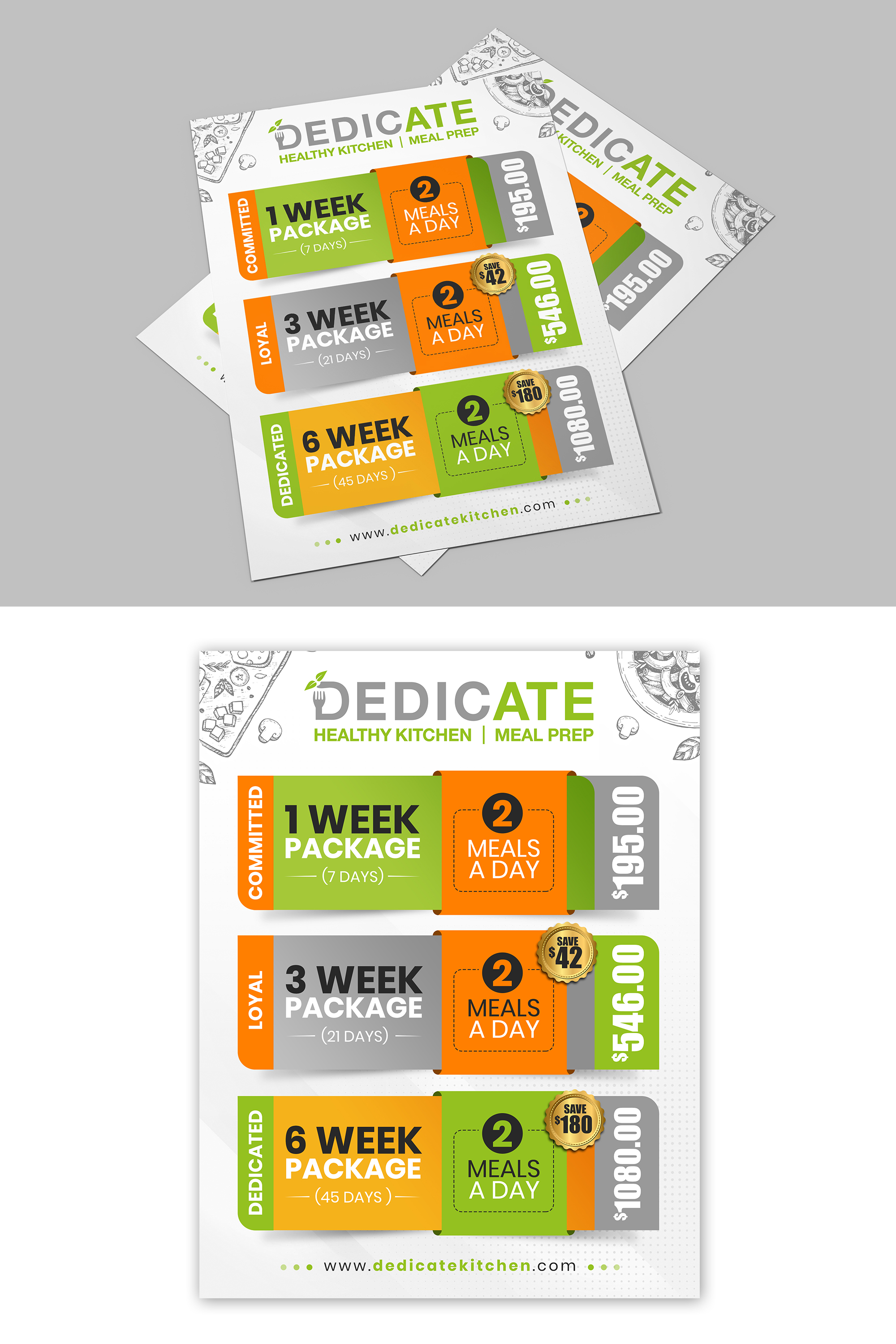 Diseño de Flyer por debdesign para DEDICATE Healthy Kitchen | Diseño #28002363