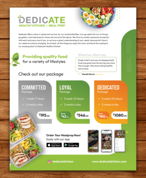 Diseño de Flyer por sun_design para DEDICATE Healthy Kitchen | Diseño #28005209