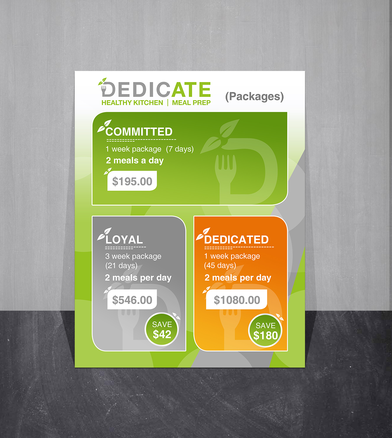Design de Flyer par Creations Box 2015 pour DEDICATE Healthy Kitchen | Design #28004106