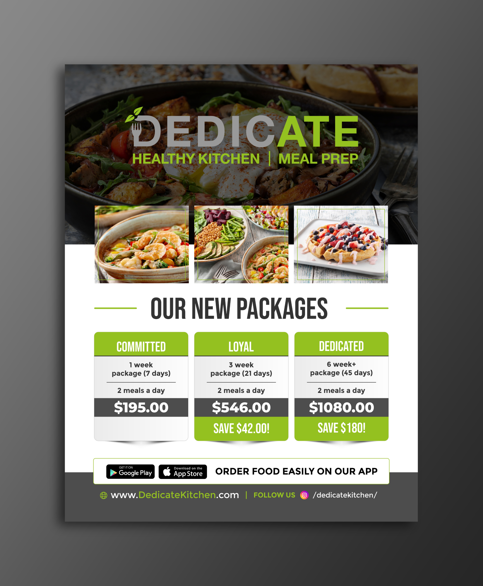 Diseño de Flyer por ecorokerz para DEDICATE Healthy Kitchen | Diseño #28003043