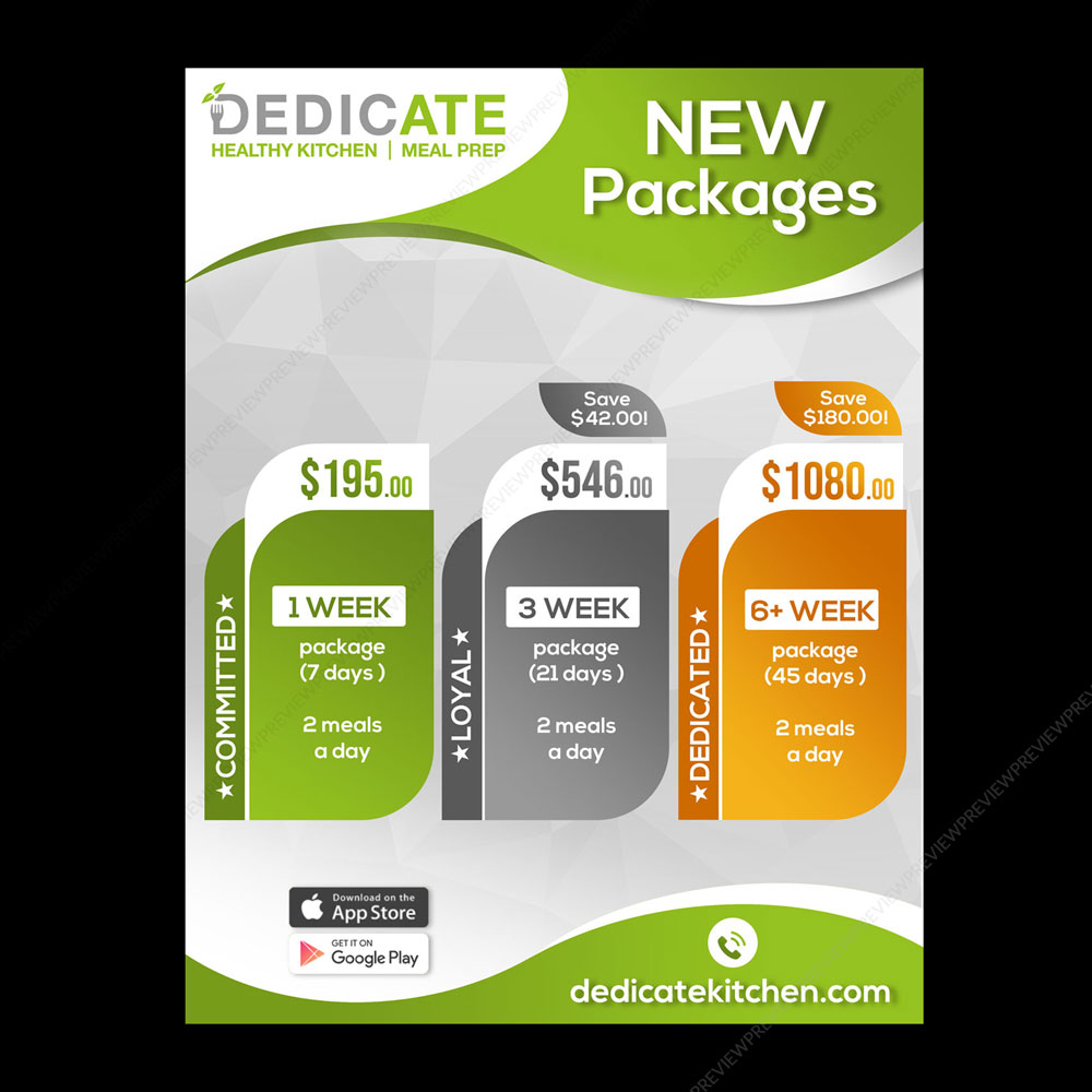 Flyer Design by DA. for DEDICATE Healthy Kitchen | Design #28000643