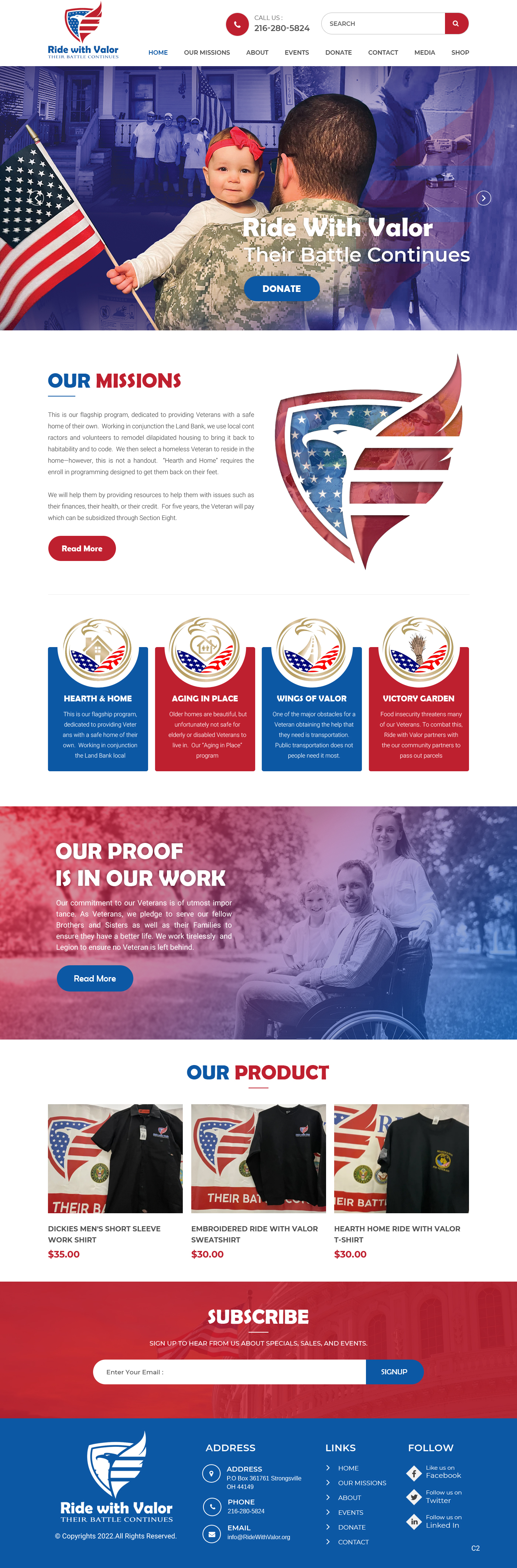 Wordpress Design by pb for Ride with Valor | Design #28028008