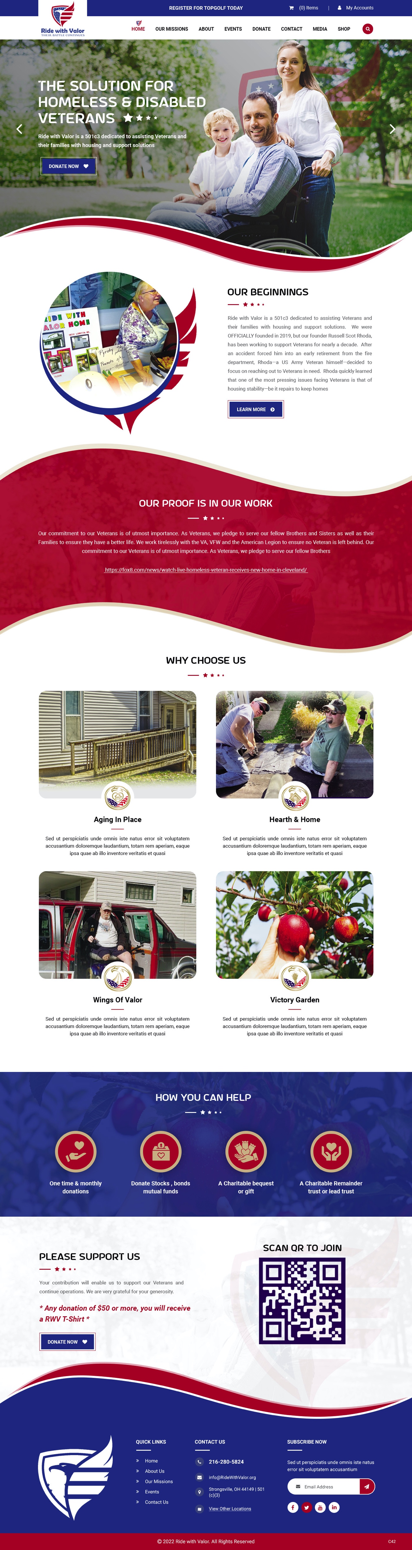 Wordpress Design by pb for Ride with Valor | Design #28028009