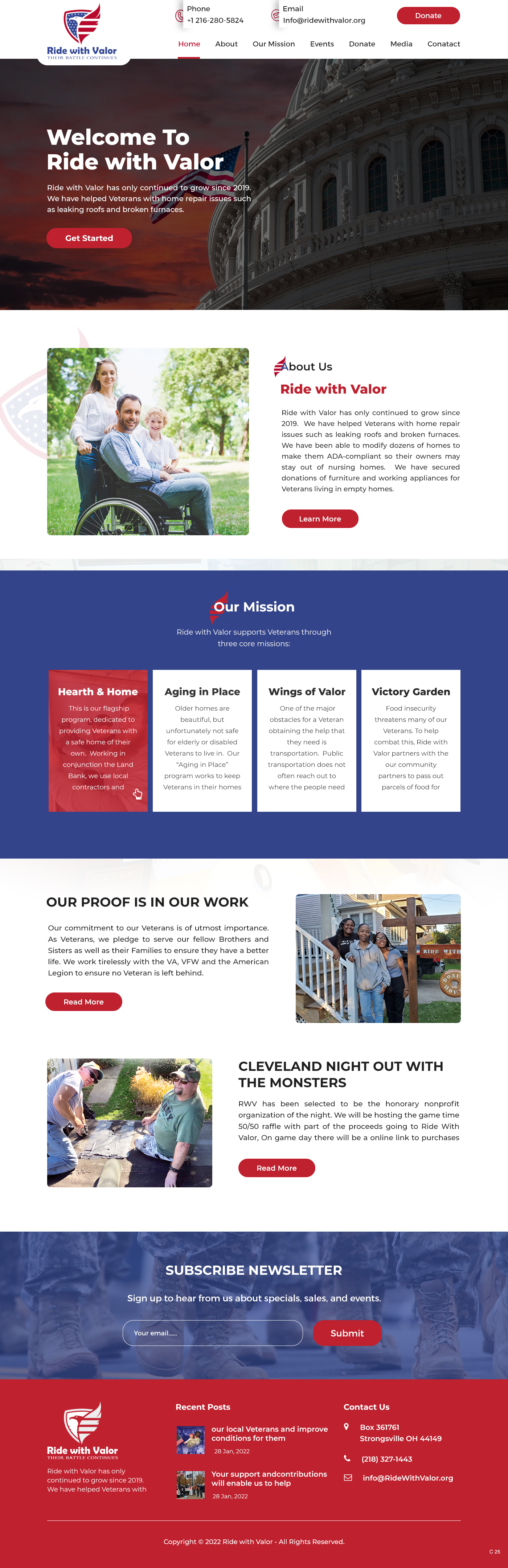 Wordpress Design by pb for Ride with Valor | Design #28028011