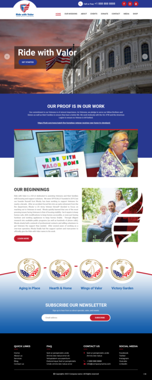 Wordpress Design by pb for Ride with Valor | Design: #28028012