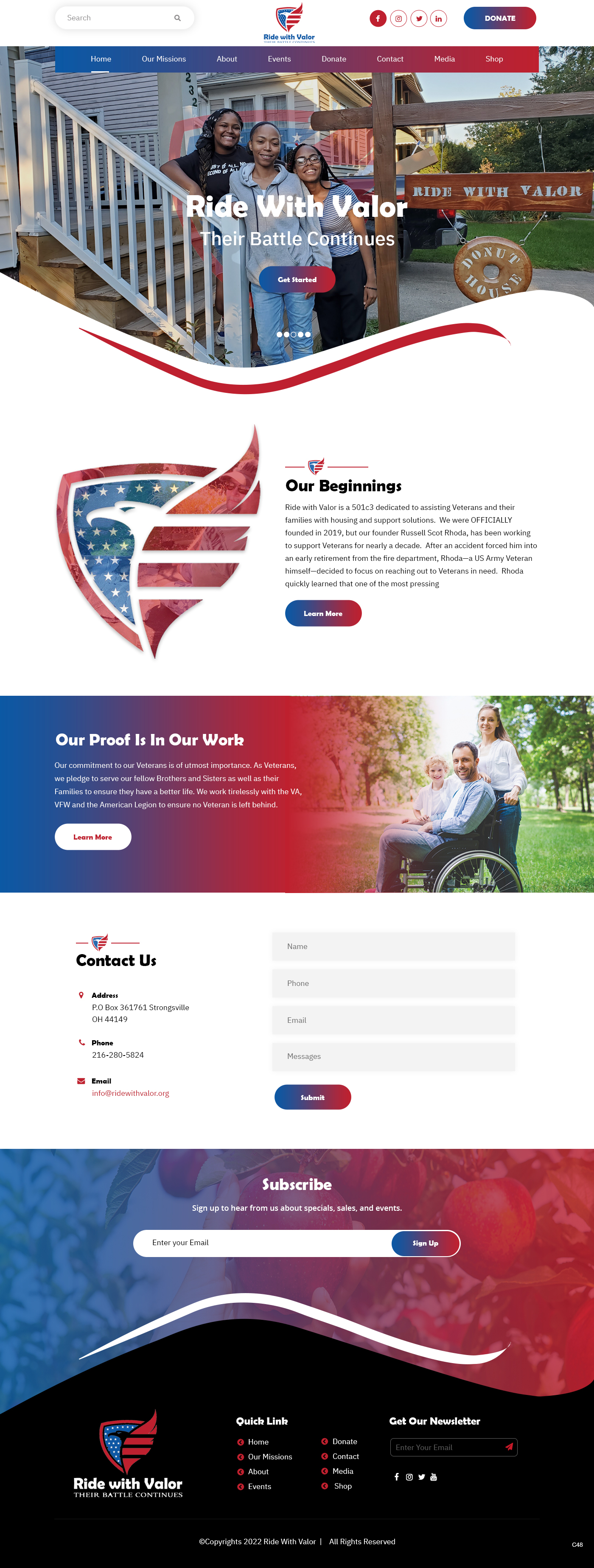 Wordpress Design by pb for Ride with Valor | Design #28028017