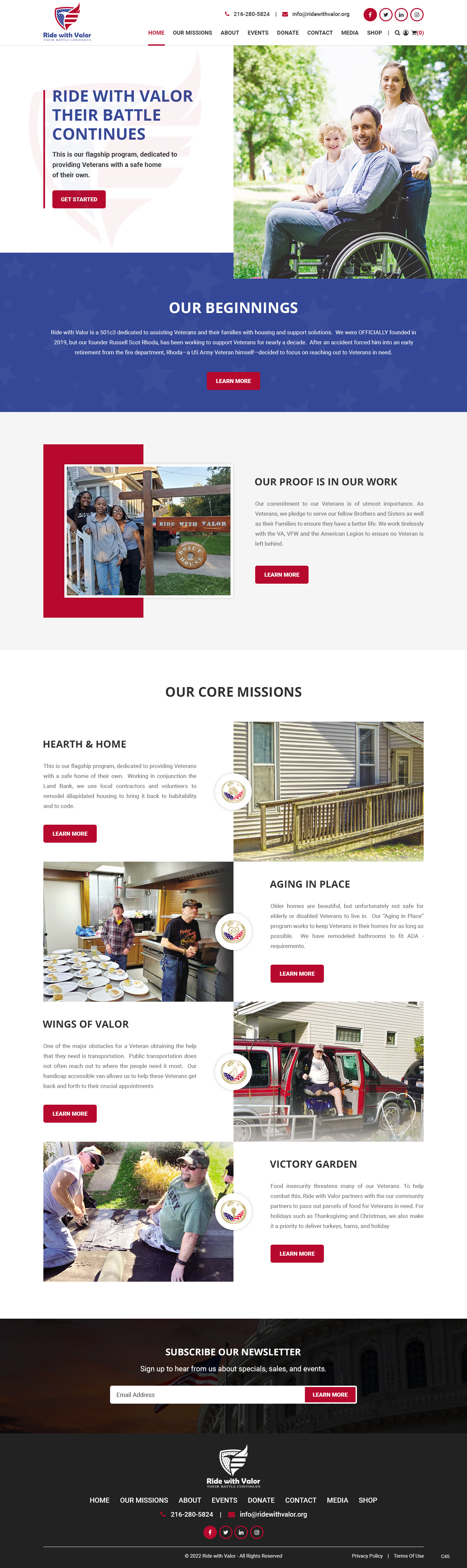 Wordpress Design by pb for Ride with Valor | Design #28032960