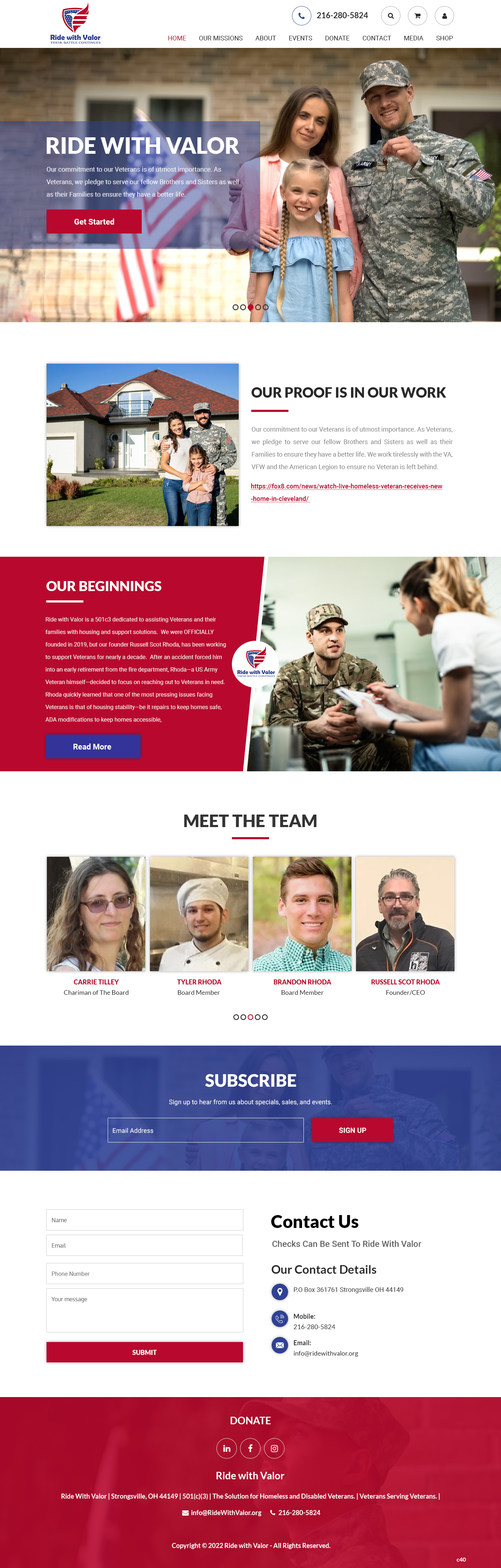 Wordpress Design by pb for Ride with Valor | Design #28032961